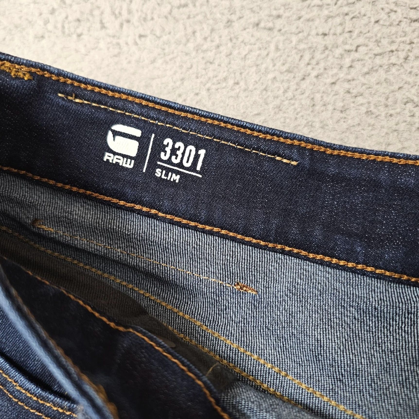 Vintage G Star Raw Jeans Mens 29x25 Slim Blue Denim 3301 3301 Slim G-Star RAW Jeans Men Regular Waist 29 Inseam 25 Dark Wash Stretch Pants Size US 29 - 3 Thumbnail