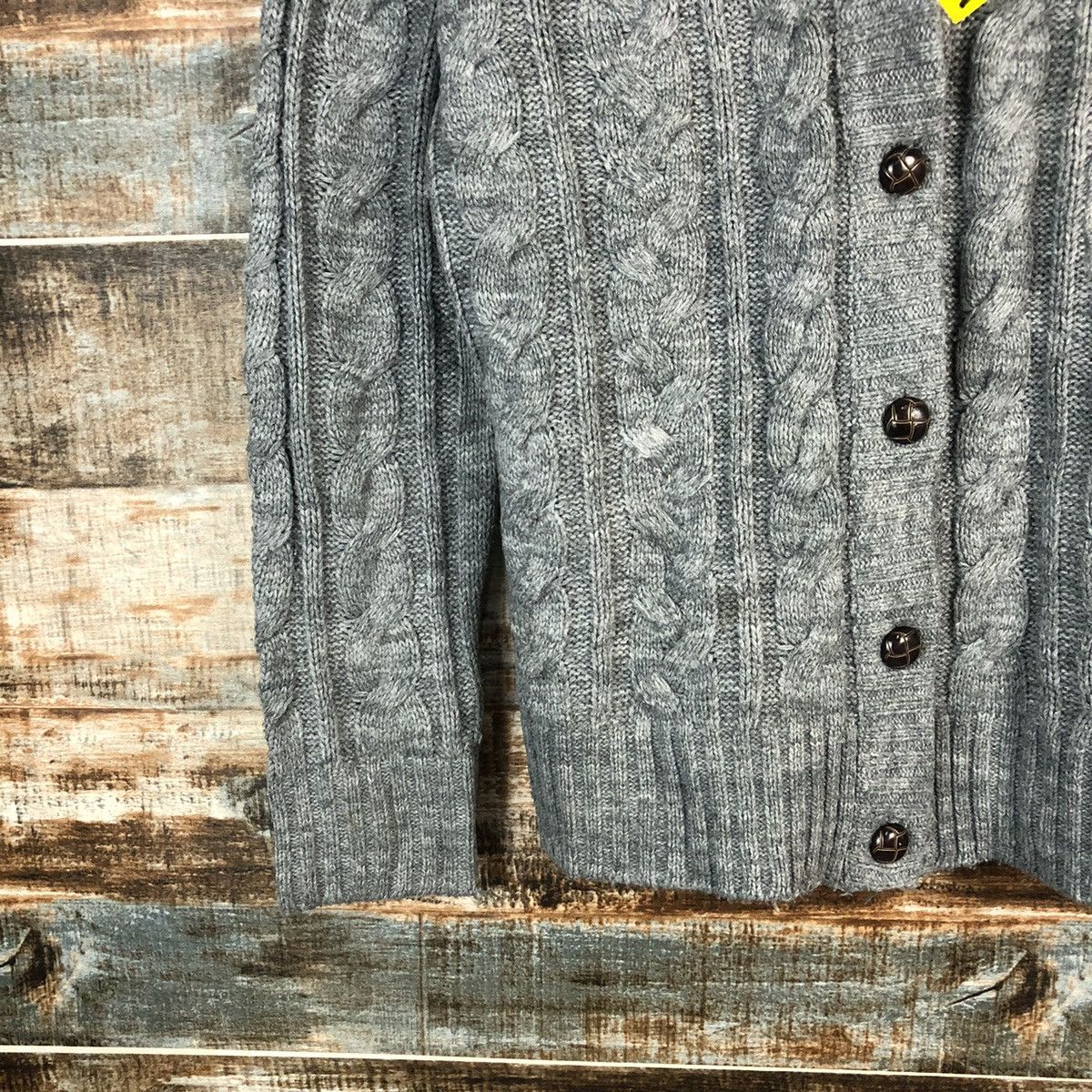 Japanese Brand Wave Zone Grey Cardigan Hoodie Knitwear #A1694 Size M / US 6-8 / IT 42-44 - 7 Thumbnail