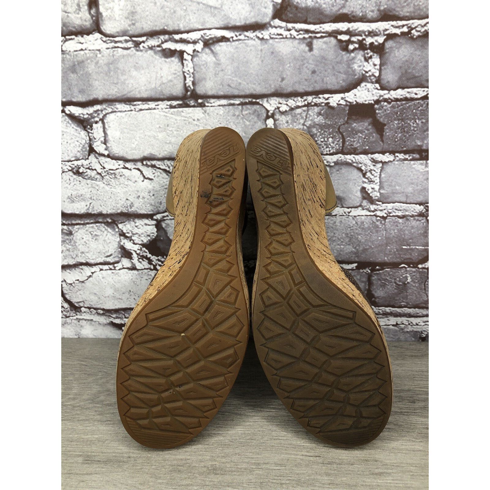 Teva Teva Riviera Grey Brown Mary Jane Cork Wedge Shoes Women 7.5 Size US 7.5 / IT 37.5 - 8 Thumbnail