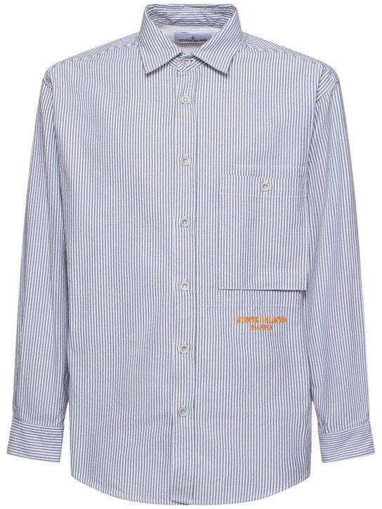 Stone Island o1lsvrm0425 Marina Striped Shirt in Blue Size US M / EU 48-50 / 2 - 1 Thumbnail