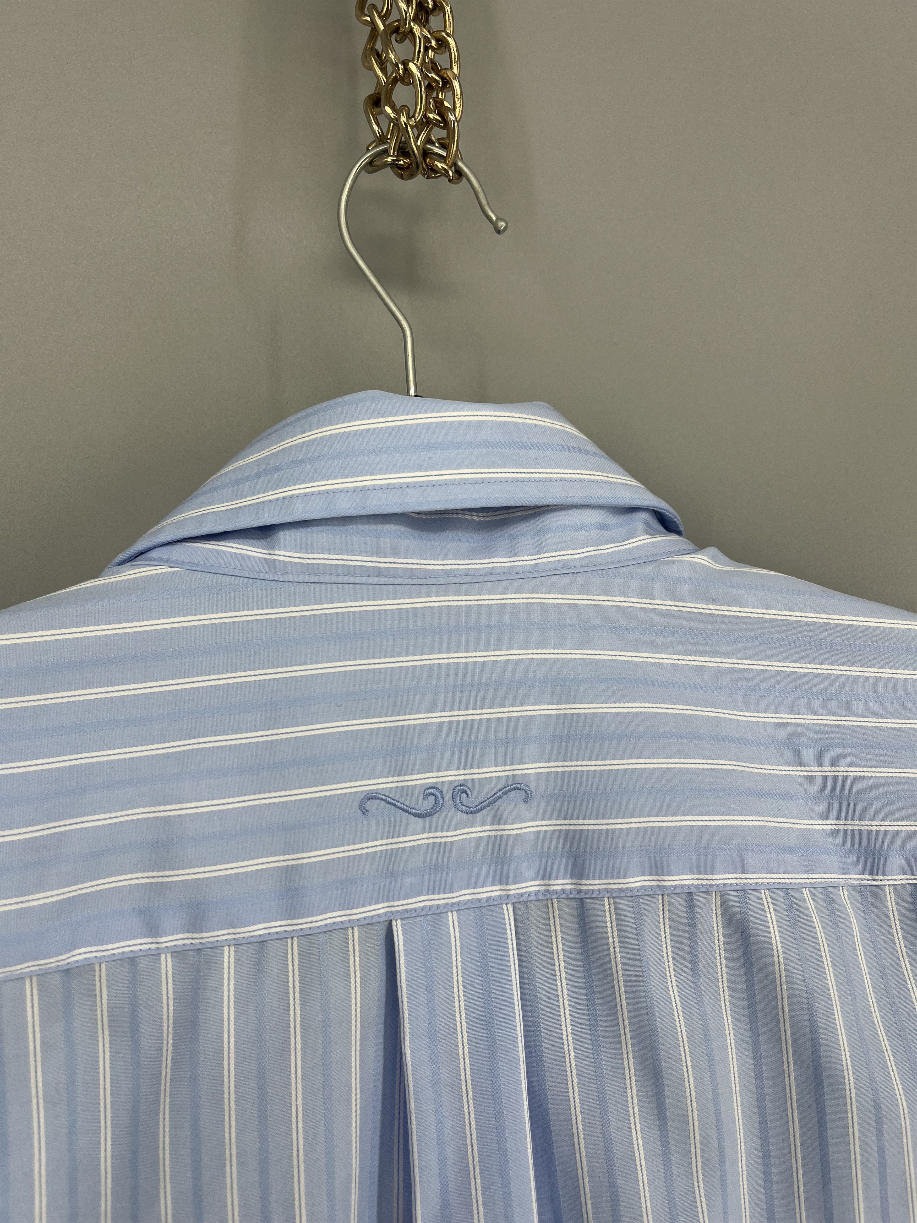 Vintage Jacques Britt Mens Blue White Striped Long Sleeve Button Size US M / EU 48-50 / 2 - 11 Thumbnail
