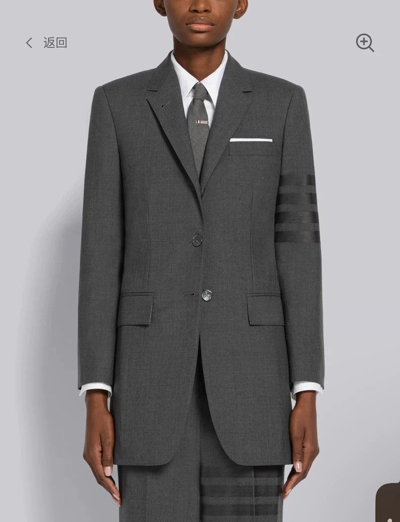 Thom Browne Thom Browne A long dark four-striped wool suit Size 38S - 1 Thumbnail