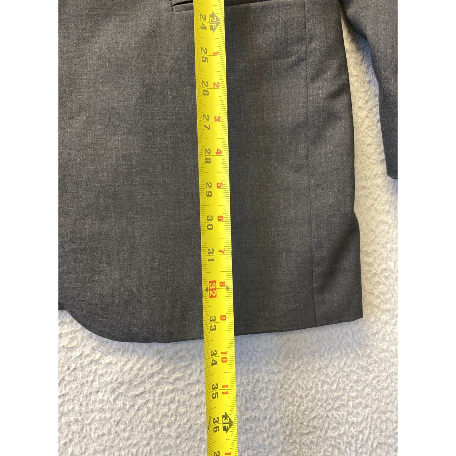 Vintage Jos A Bank Suit Jacket 42L Gray Wool Solid Luxury Governor? Size 42L - 5 Thumbnail