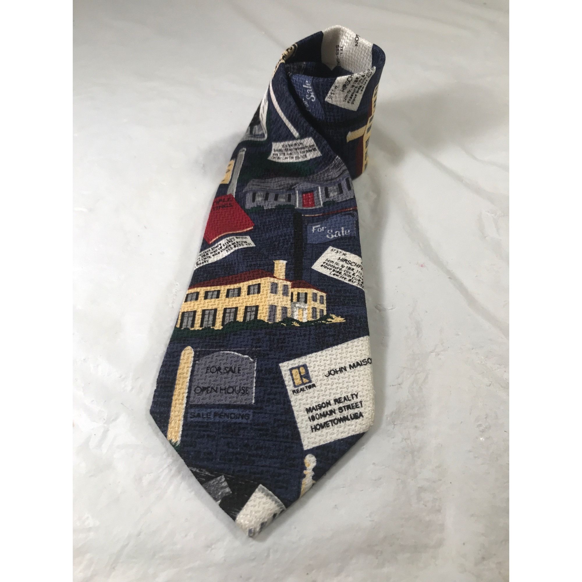 Other Harken LTD Men’s Blue Hand Sewn Italian Silk Realestate Tie Size ONE SIZE - 1 Thumbnail