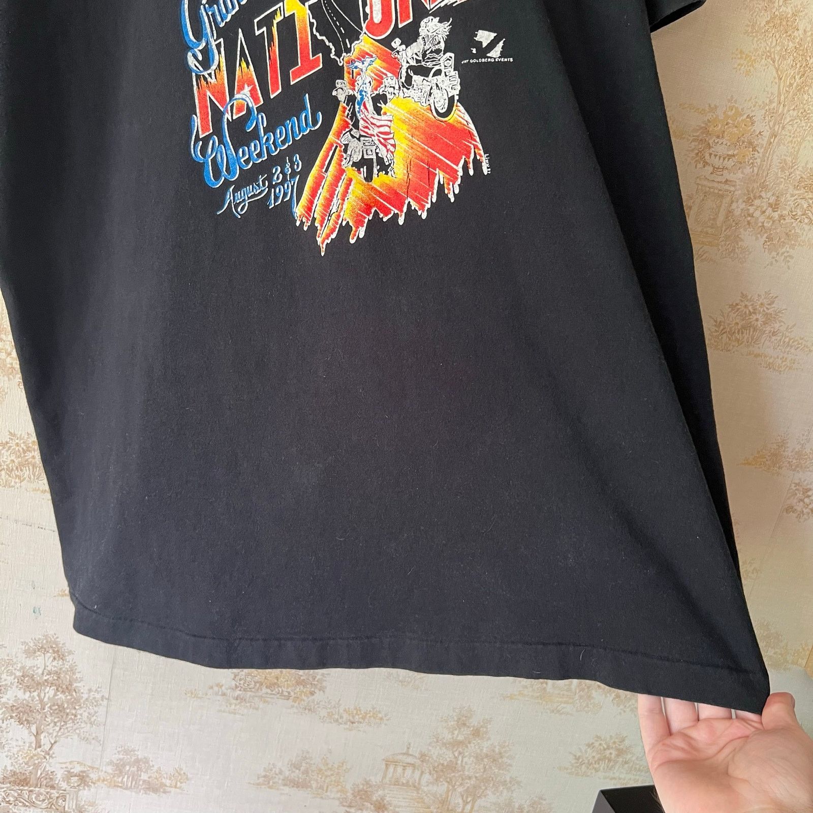Fruit Of The Loom Vintage 90s Busch Grand Nationals T-Shirt | Fits XLT Size US XL / EU 56 / 4 - 6 Thumbnail