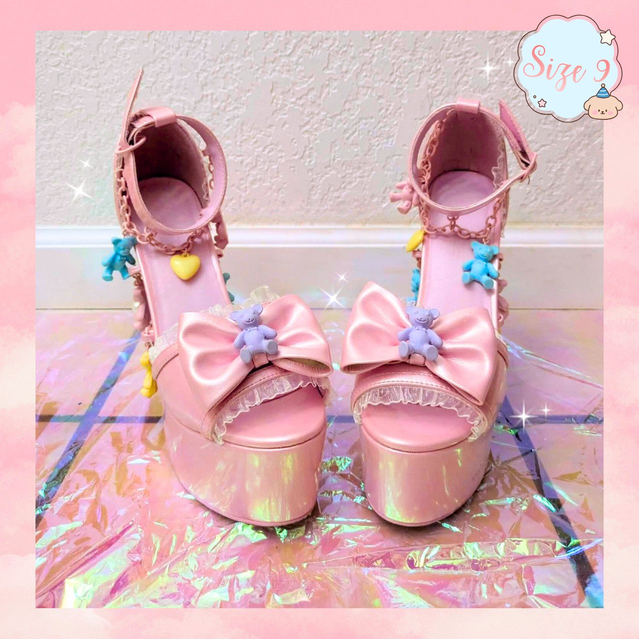 Dolls Kill Dolls Kill Sugar Thrillz Teddy Bear Charm Platforms Kawaii Size US 9 / IT 39 - 2 Thumbnail