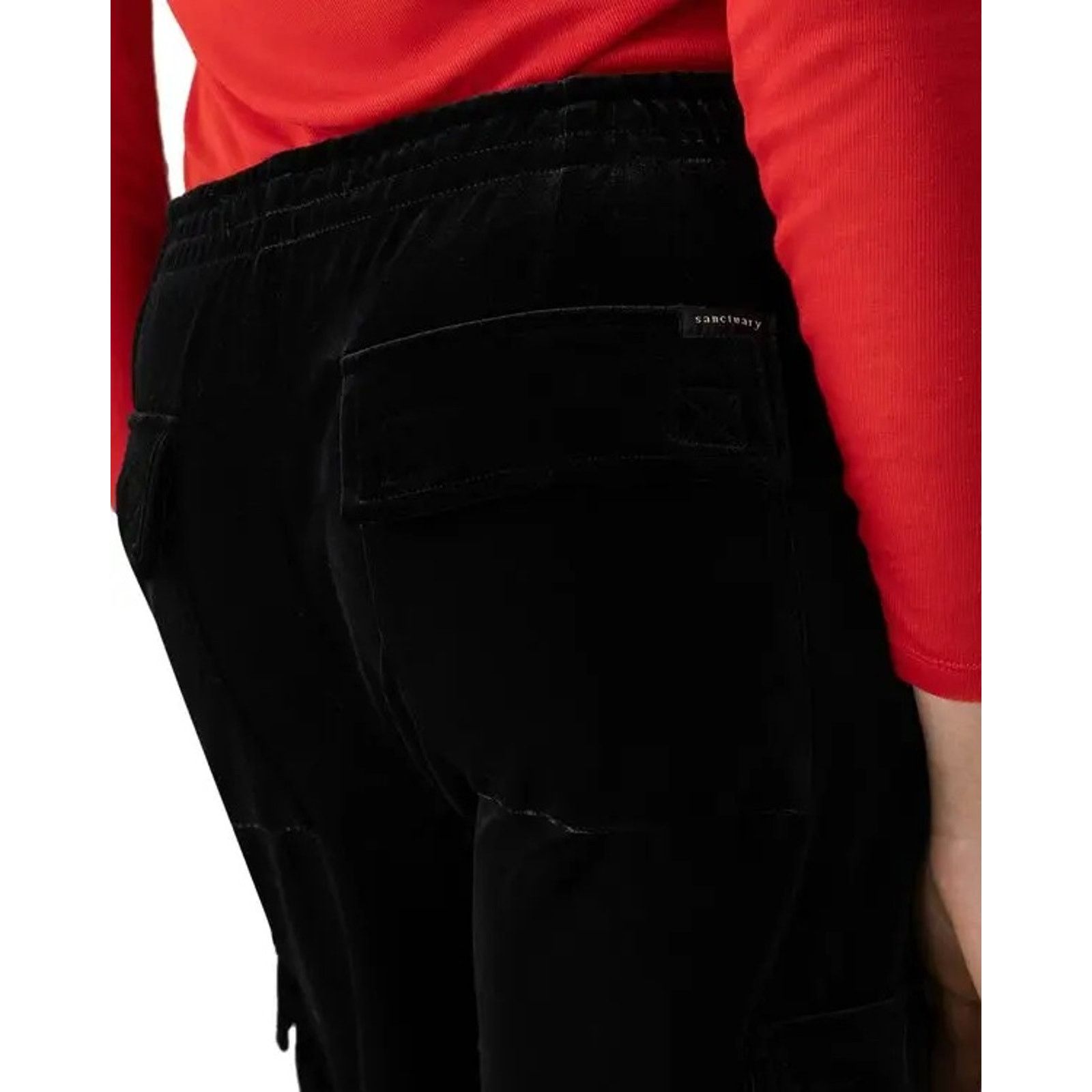 Sanctuary Sanctuary Women Black Velvet Utility Cargo Pull On Pants L Size 36" / US 14 / IT 50 - 4 Thumbnail