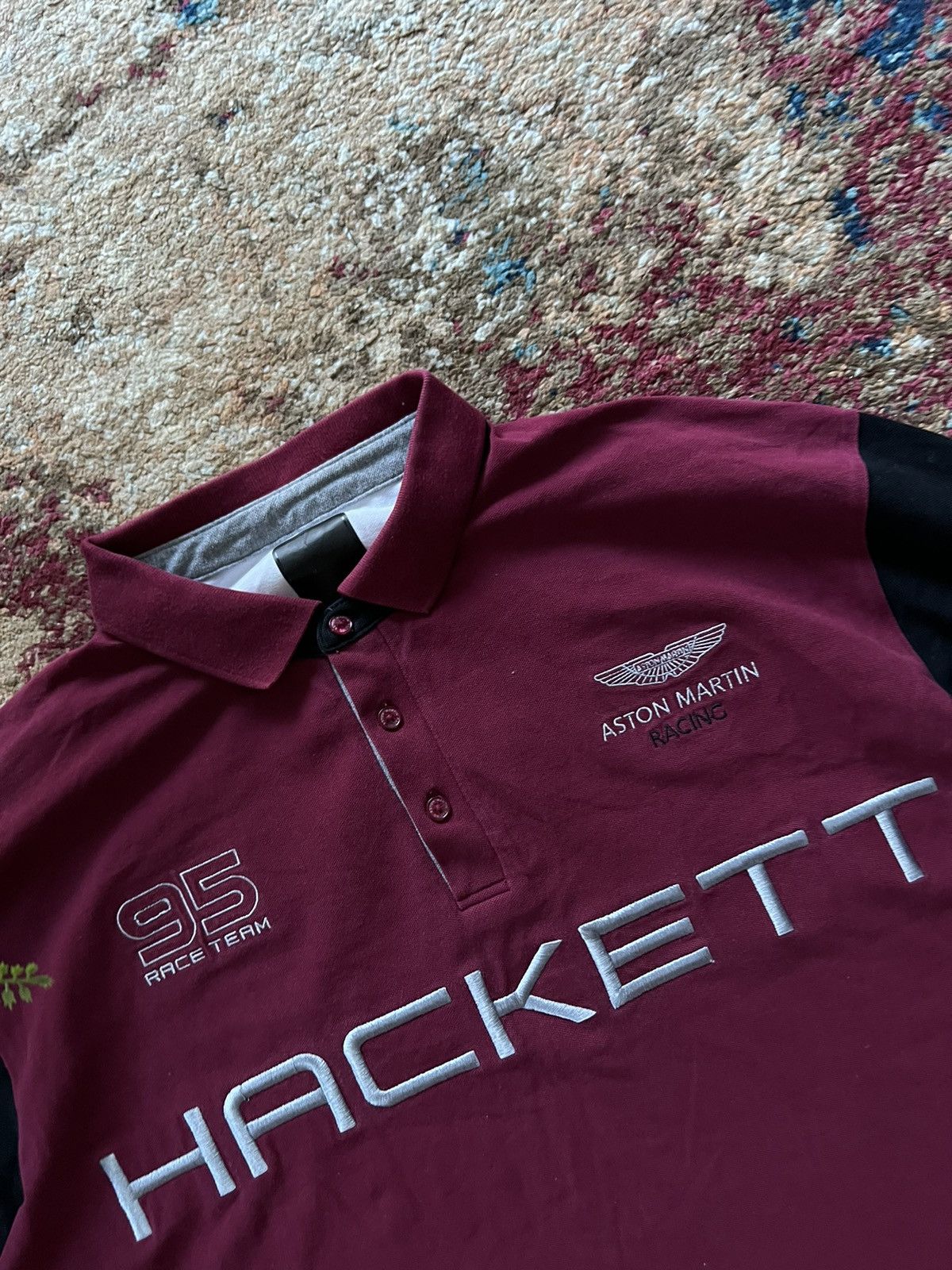 Hackett × Vintage 🎴 90’s ASTON MARTIN RACING HACKETT Y2K LONGSLEEVE POLO Size US XL / EU 56 / 4 - 2 Thumbnail