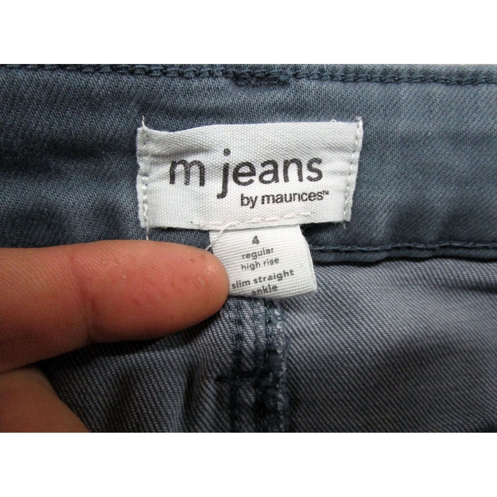 Vintage Maurices M Jeans Women's High Rise Slim Straight Ankle Jeans 4 Regular Blue Cotton Denim 5-Pocket Stretch Jeans Womens Size 27" / US 4 / IT 40 - 4 Thumbnail