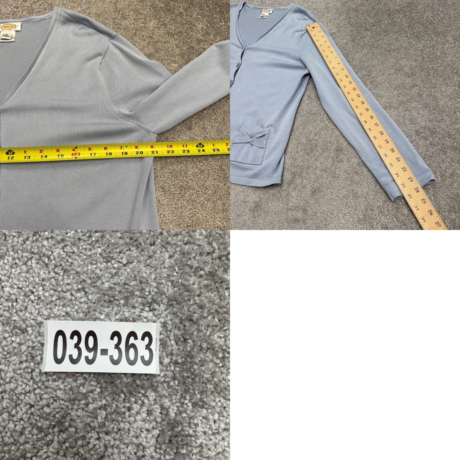 Talbots Talbots Cardigan Sweater Womens XL Light Blue V-Neck Silk Nylon Stretch Knit Size XL / US 12-14 / IT 48-50 - 8 Thumbnail