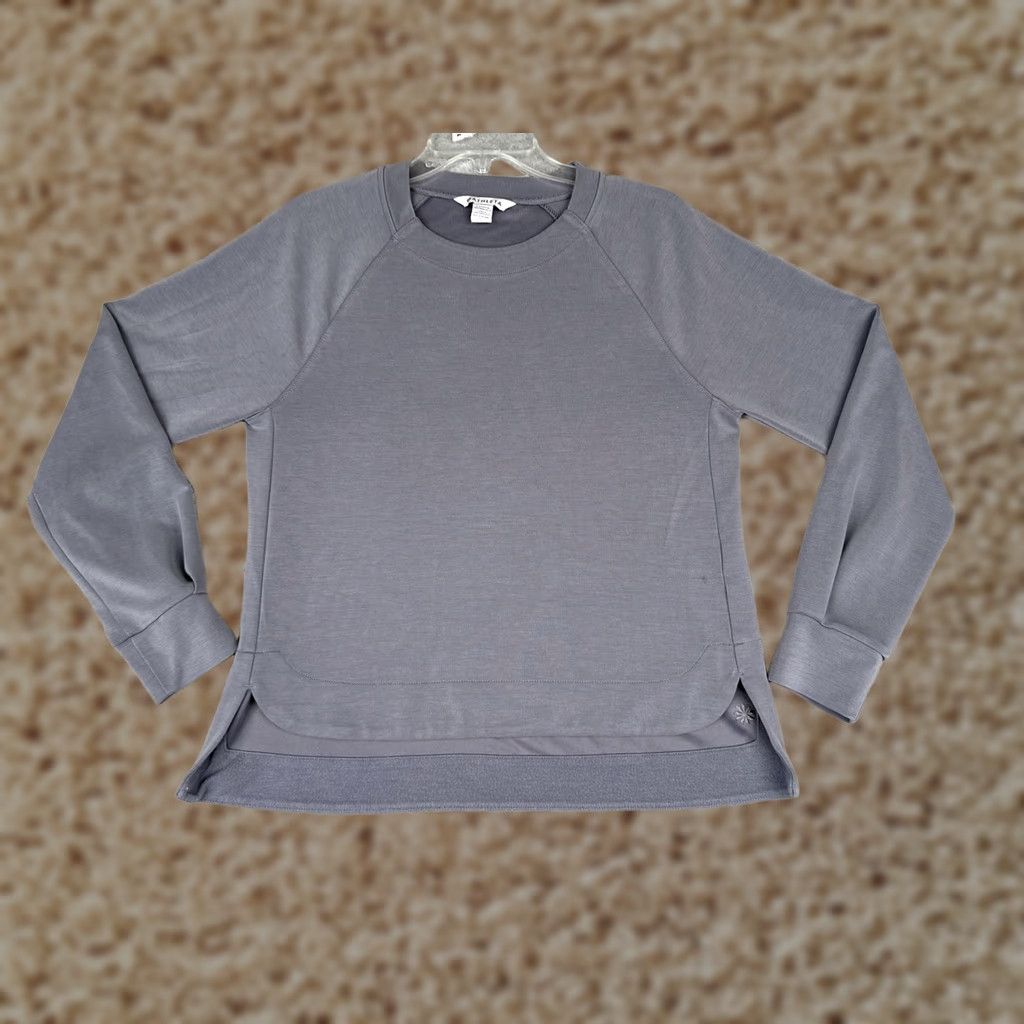 Athleta Athleta Sweater Womens S Gray Raglan Crewneck Pullover Hi Low Hem Sweatshirt Long Sleeve Casual Autumn Winter Travel Size S / US 4 / IT 40 - 1 Thumbnail