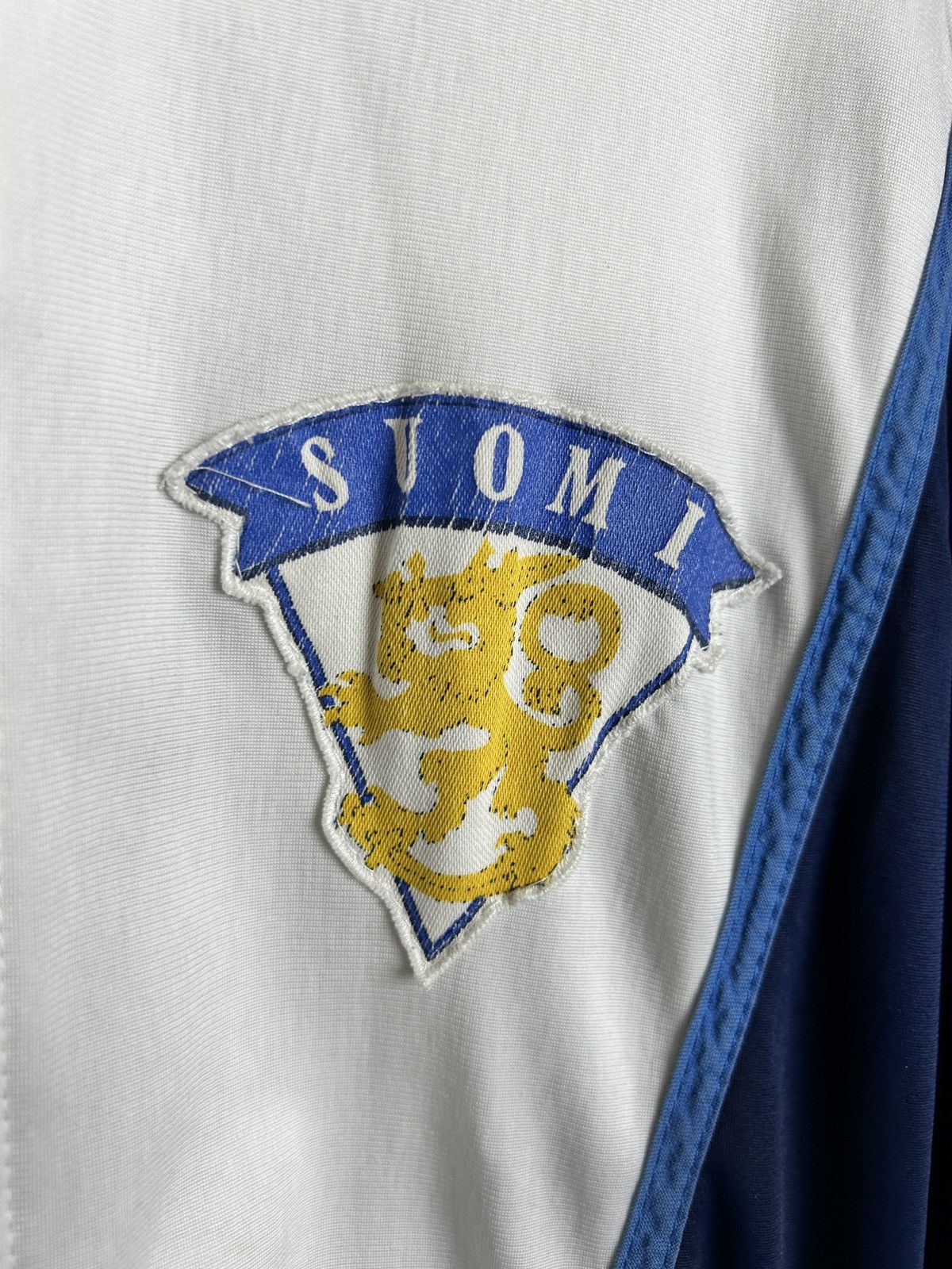 Vintage 90s Vintage KSB Finland Suomi Hockey Sportswear Jacket White Size US L / EU 52-54 / 3 - 5 Thumbnail