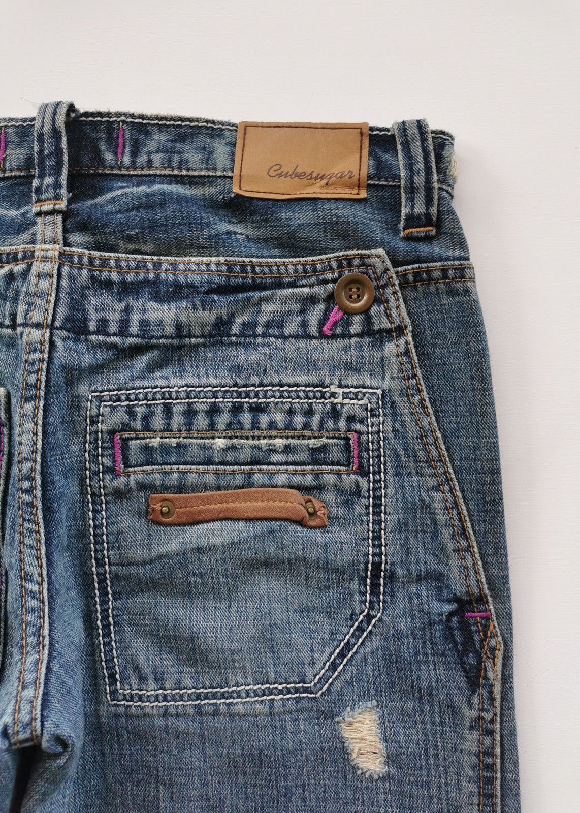 Japanese Brand Cube Sugar Japan Double Back Denim Jeans Size US 31 - 5 Thumbnail