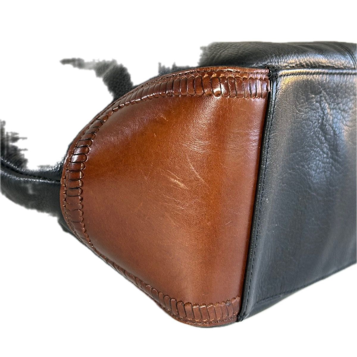 Fossil Vintage Fossil Black Leather Accents Brailed Strap Hobo Bag Size ONE SIZE - 13 Thumbnail