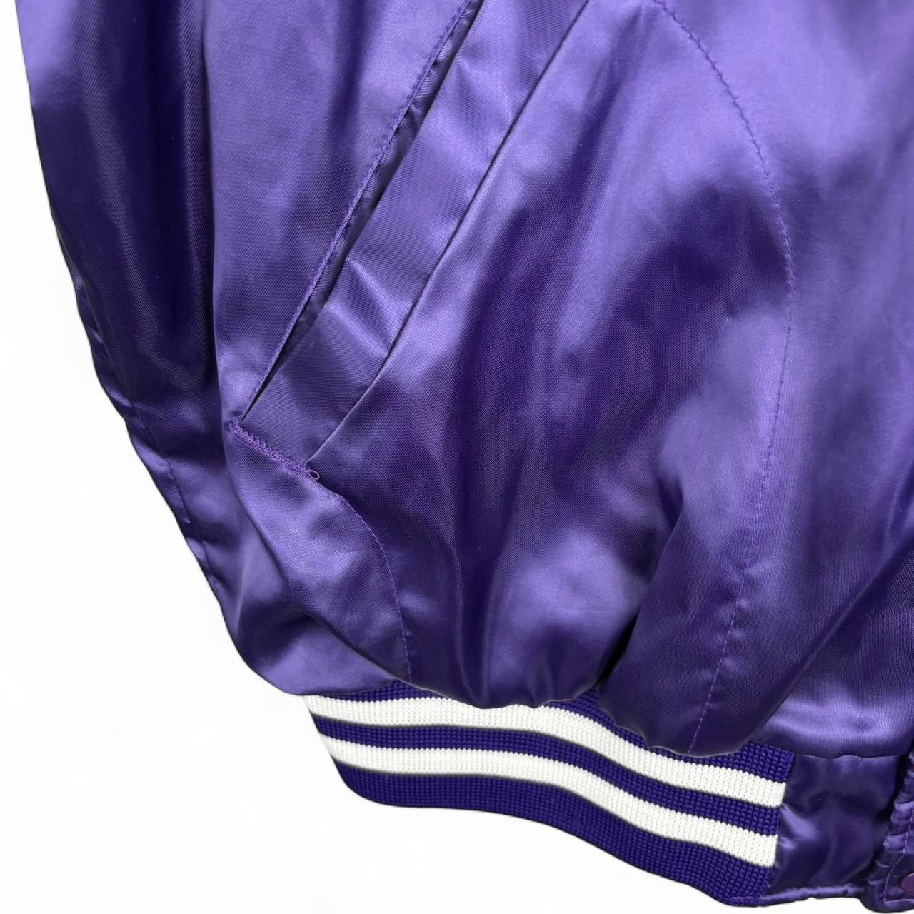 Vintage Vintage 80s Purple Aristo Jac Satin Telephone Bomber Jacket Size US XL / EU 56 / 4 - 4 Thumbnail