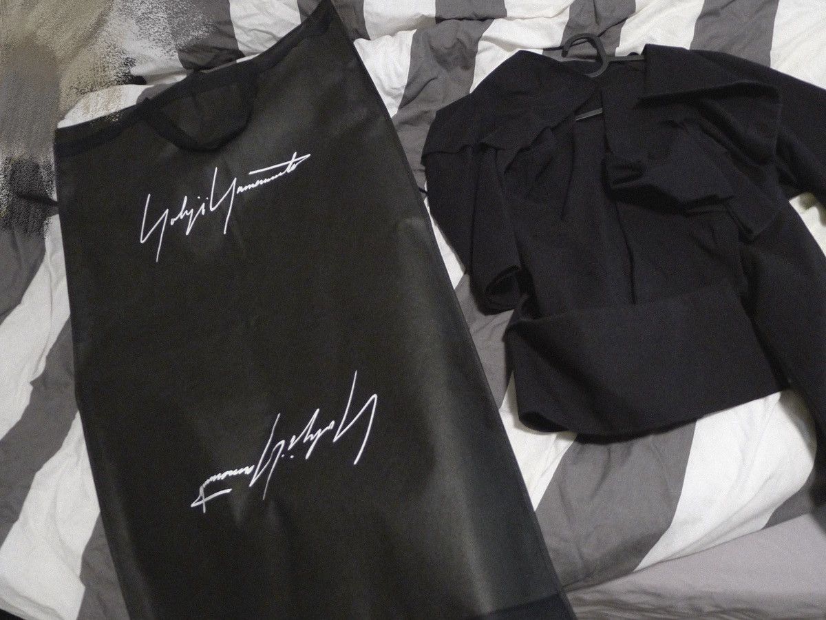 Yohji Yamamoto C/HEMP BACKSIDE UNIFORM TWILL DRAPED SLEEVES JACKET Size ONE SIZE - 4 Thumbnail