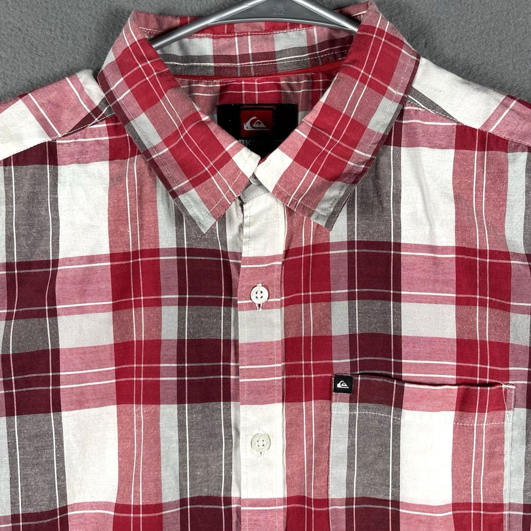Quiksilver Quiksilver Shirt Men's Size M Red Plaid Short Sleeve Button Up Surf Skate Y2K Quick Silver Size US M / EU 48-50 / 2 - 2 Thumbnail