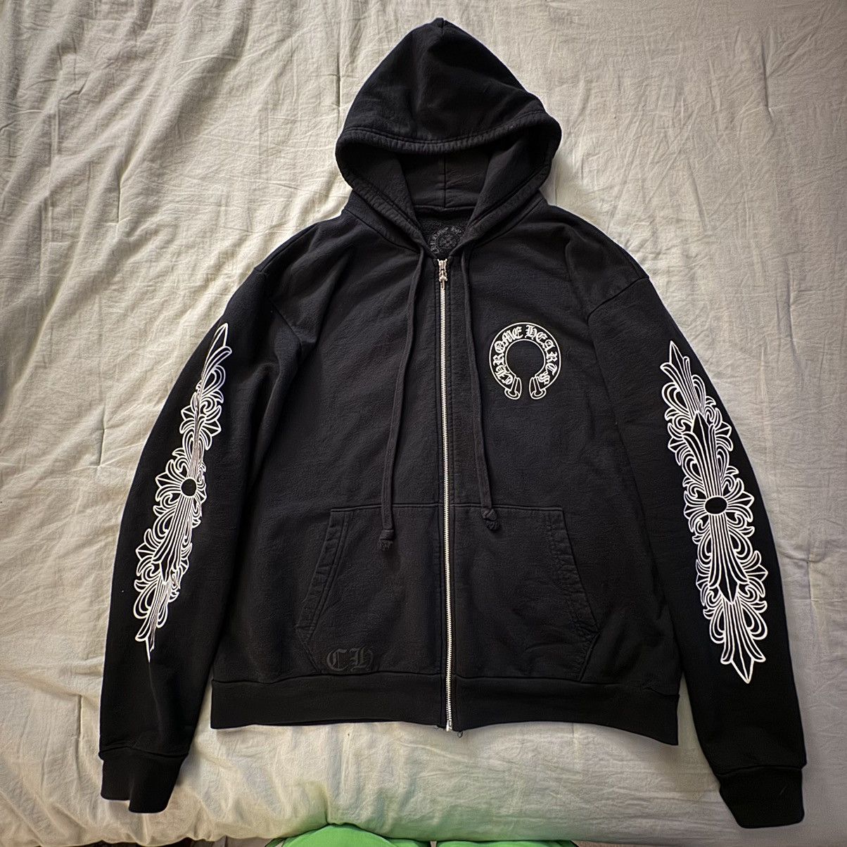 Pull à Capuche Chrome Hearts 'Horseshoe' Taille L - Streetwear Luxe, Coton, Neuf Avec étiquettes