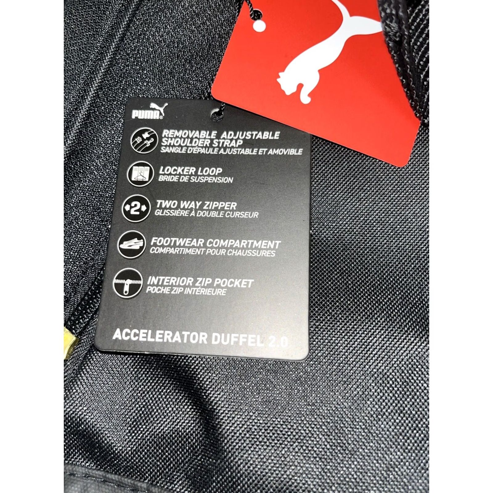 Puma PUMA Evercat Accelerator Duffel Bag Black Polyester Solid Metal Zip Men Size ONE SIZE - 2 Thumbnail