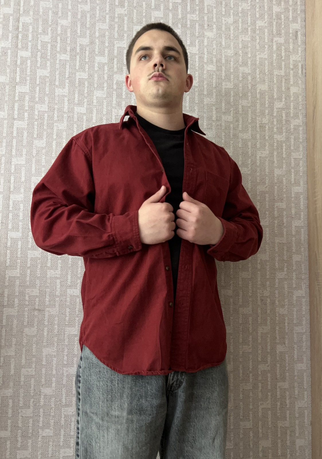 Gap × Vintage Vintage GAP Heavy Button’s-shirt mens burgundy Size US M / EU 48-50 / 2 - 2 Thumbnail