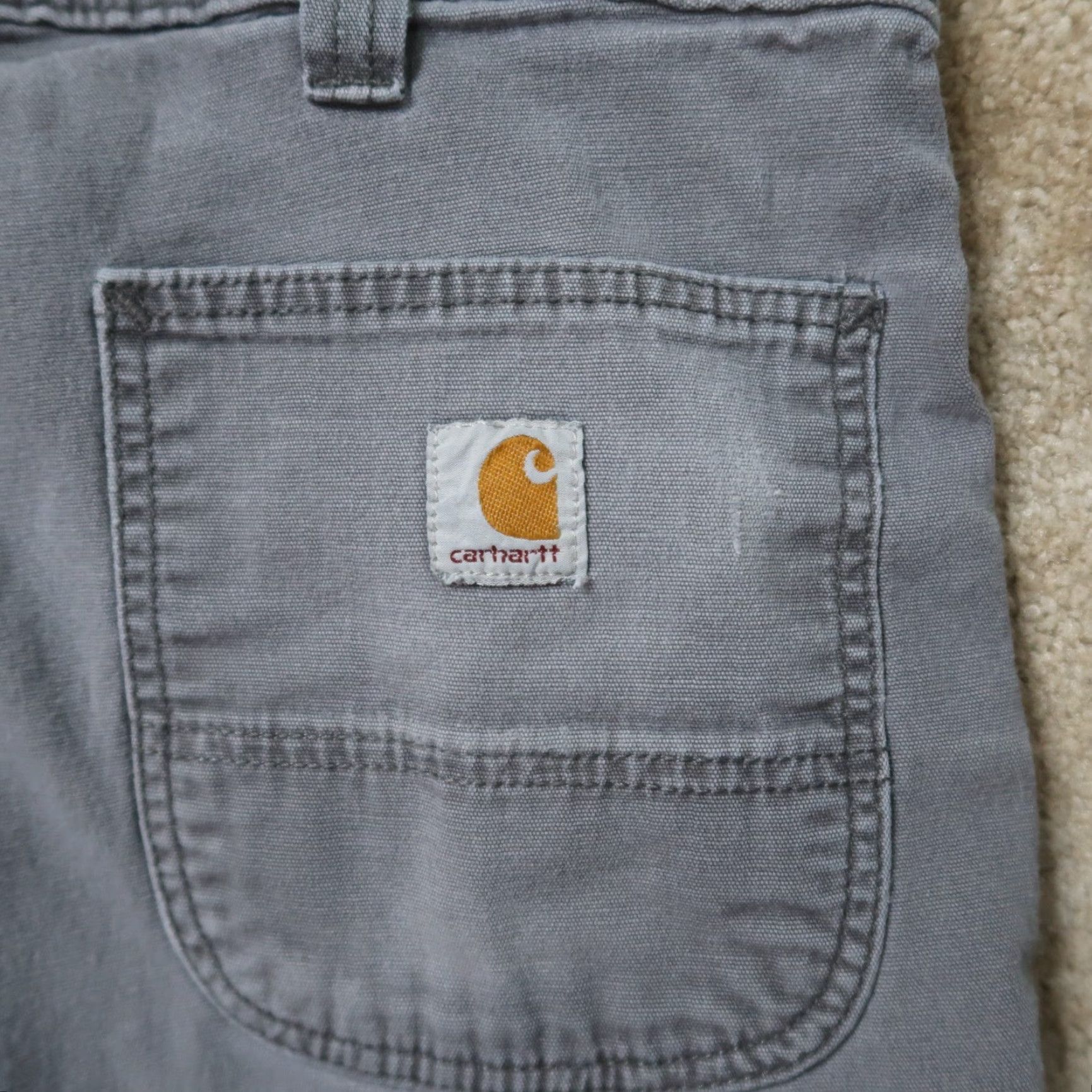 Carhartt VINTAGE Carhartt Relaxed Fit Pants Mens 38x34 Gray Distressed Workwear Straight Leg Size US 38 / EU 54 - 6 Thumbnail