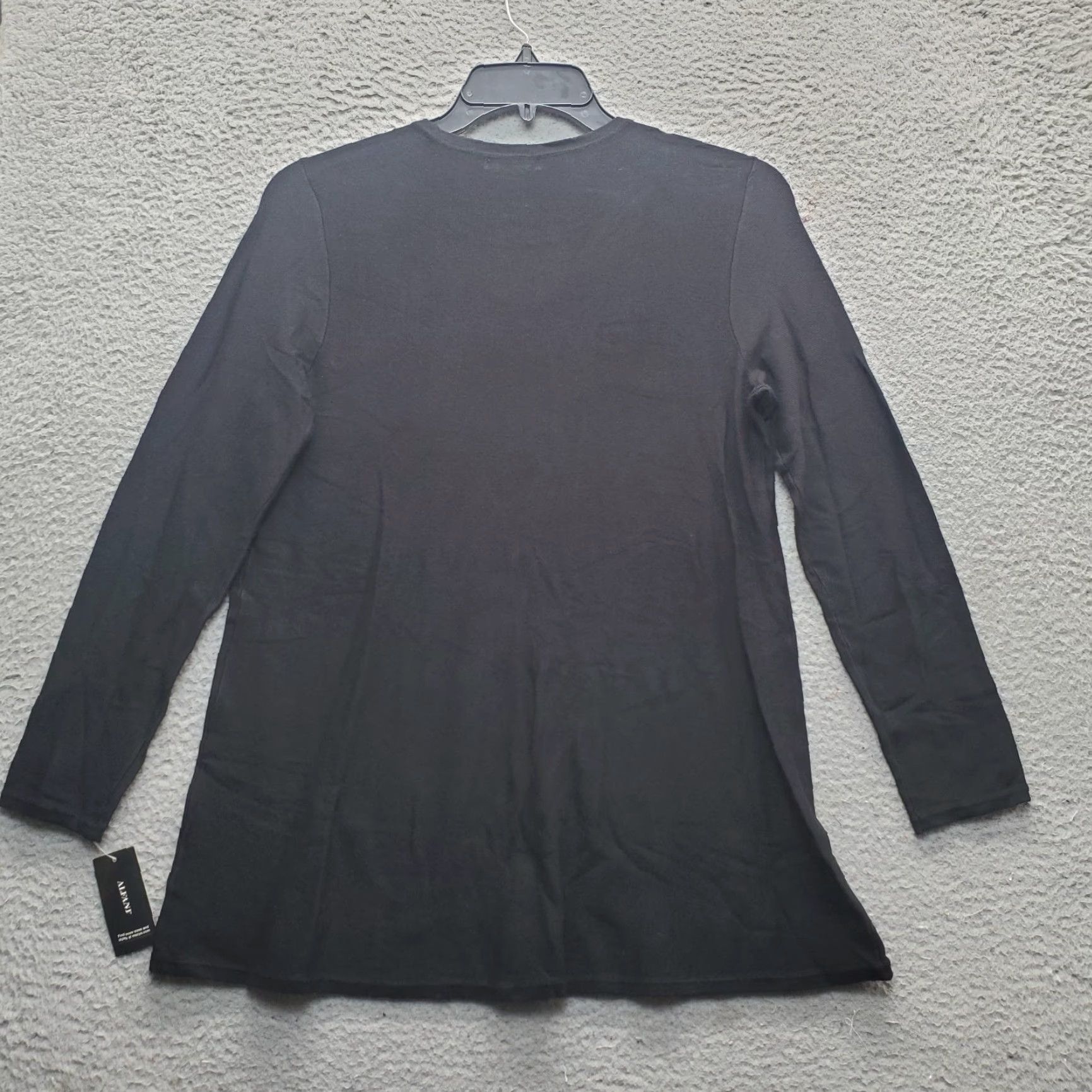 Alfani Alfani Womens Tunic Blouse M Black Embroidered Rose Peacock Sequin Pullover Crew Neck Long Sleeve Shirt 90s Outdoor Size M / US 6-8 / IT 42-44 - 2 Thumbnail