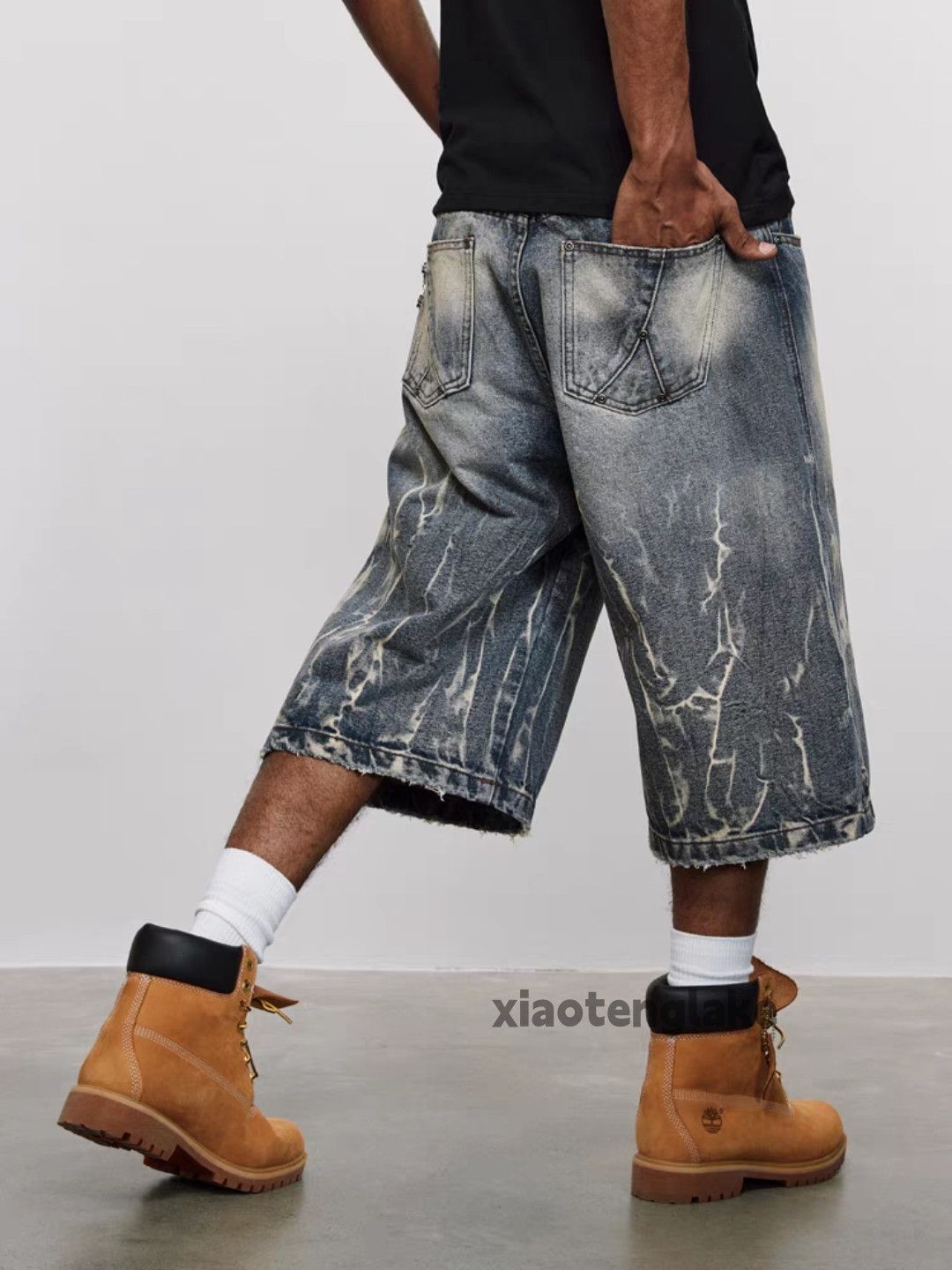 Jean Unisex outdoor utility loose baggy hiphop cargo shorts Size US 30 / EU 46 - 9 Thumbnail