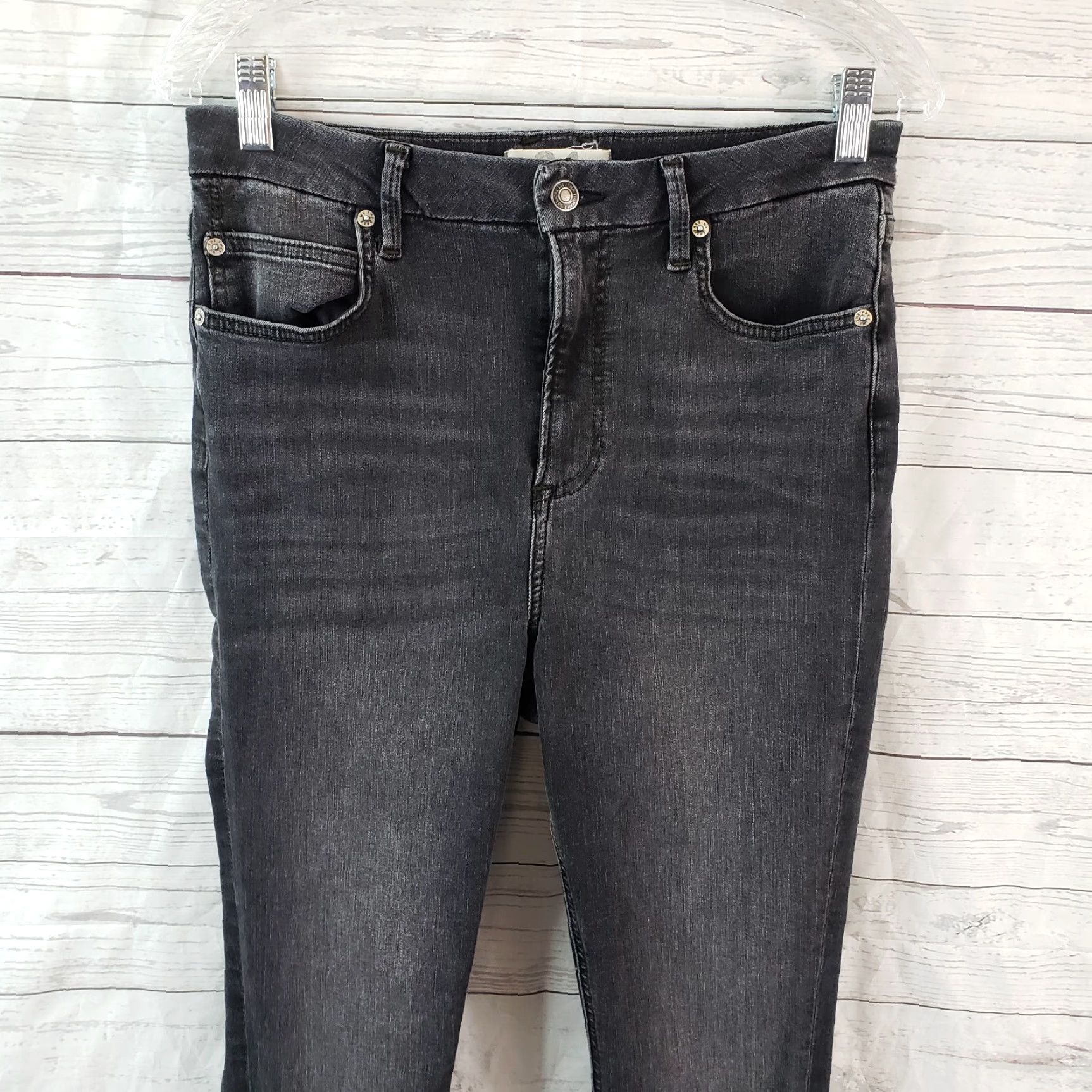 Free People Free People We The Free Montana Skinny Jeans Womens Black 31 Inseam 26.5" High Rise Distressed: No Size 24" / US 00 / IT 34 - 2 Thumbnail