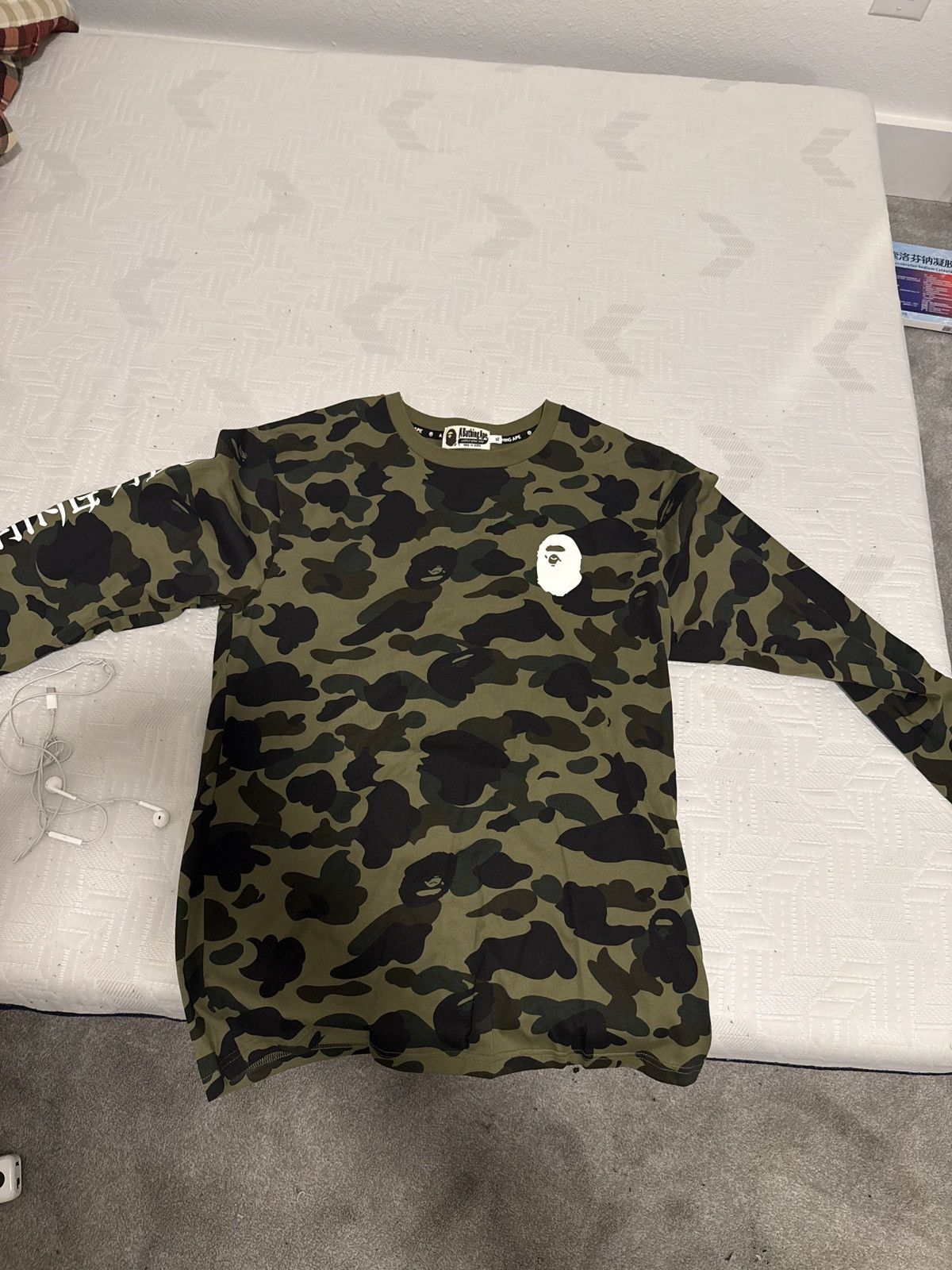 Bape Bape 1st camo kanji L/S tee Size US XL / EU 56 / 4 - 1 Thumbnail