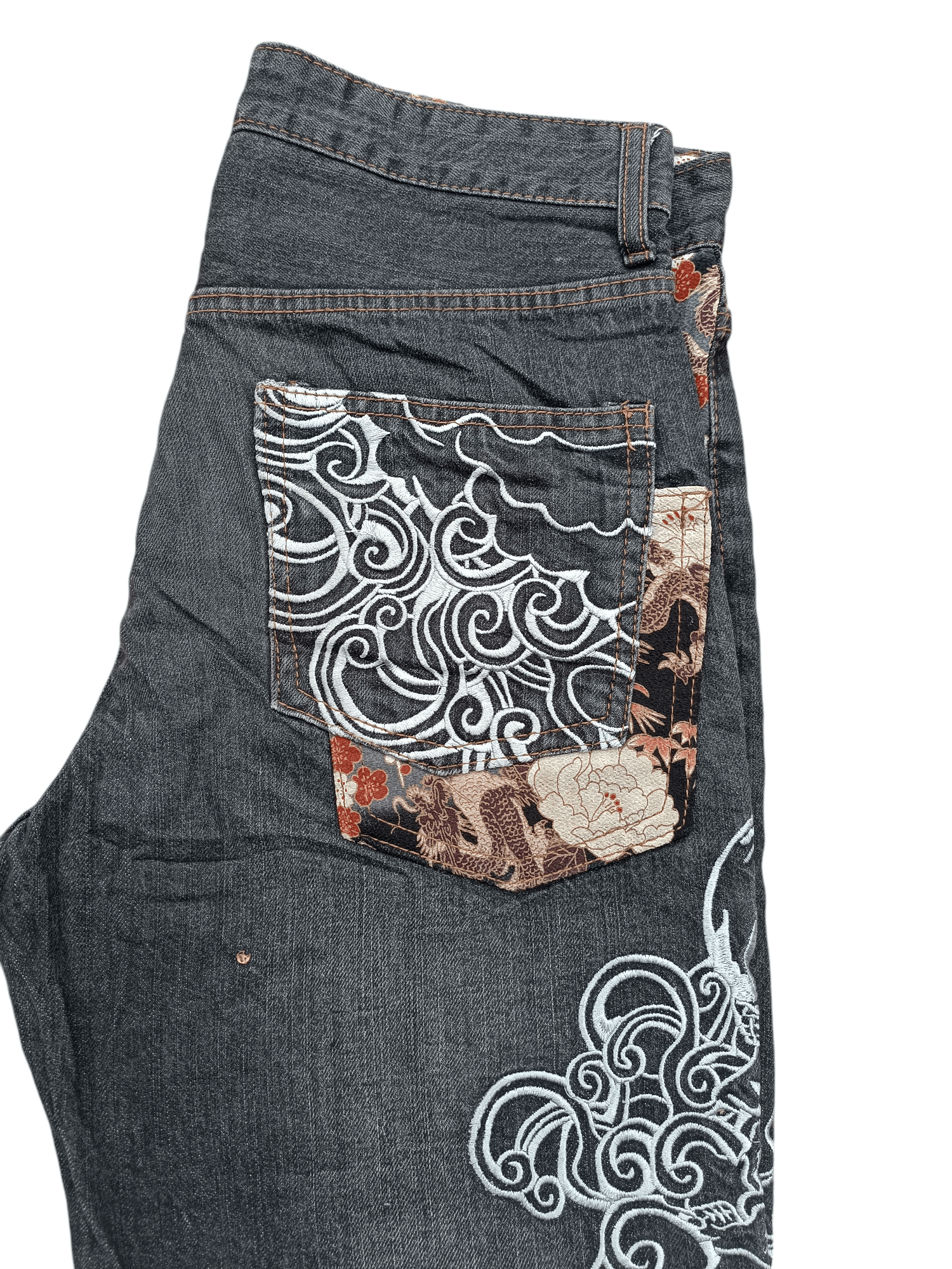 Japanese Brand × Kamakura × Tornado Mart RARE Japanese Brand Masai Dragon Embroidery Floral Denim Size US 32 / EU 48 - 9 Thumbnail