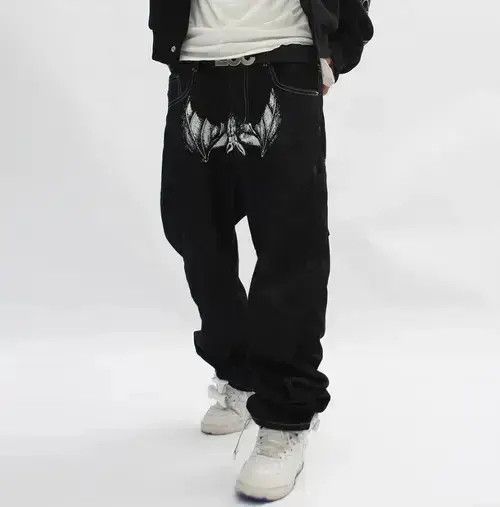 VIBE Black face print washed straight jeans Size US 32 / EU 48 - 3 Thumbnail