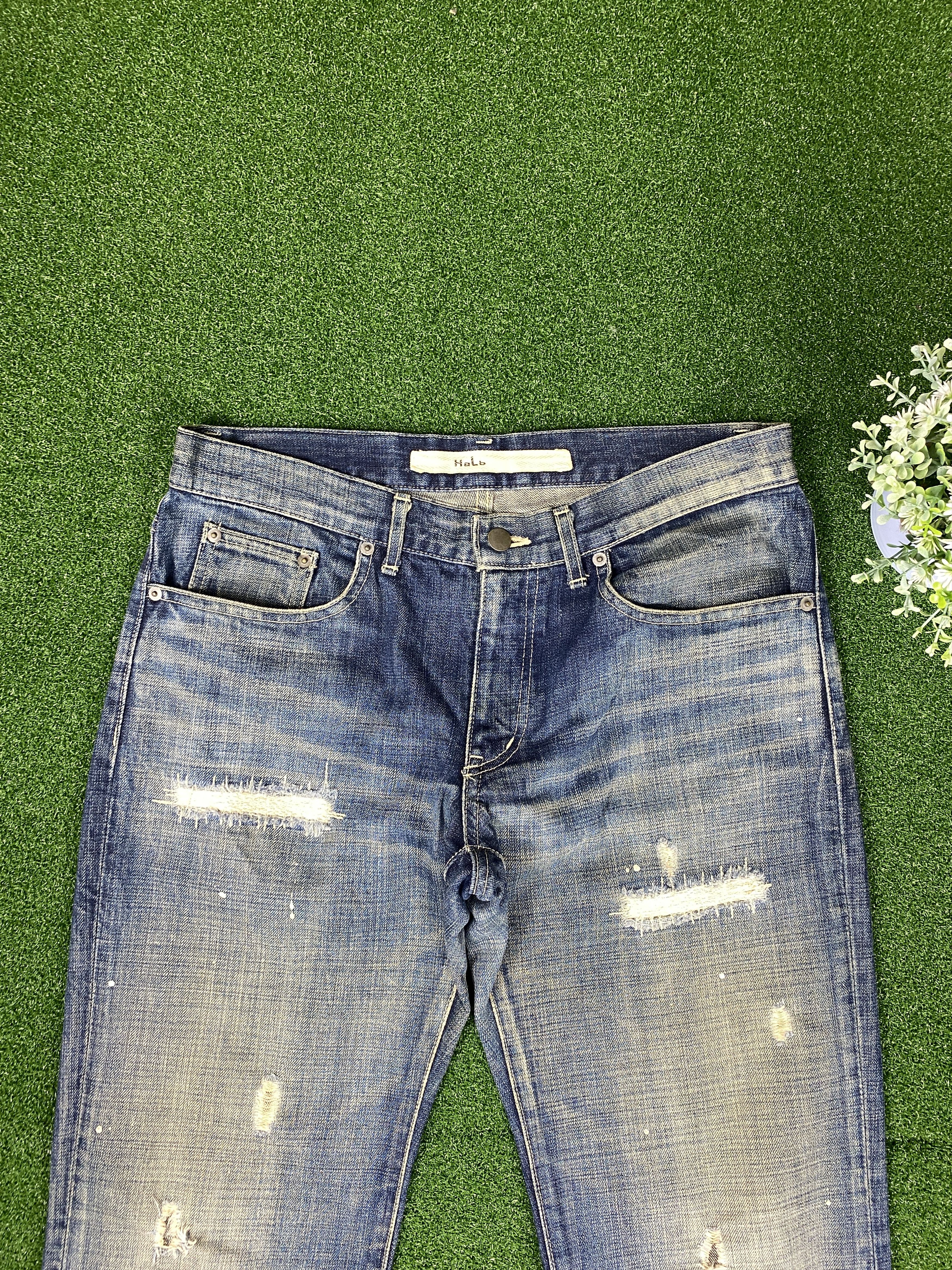 Japanese Brand Vintage Halb Distressed Faded Jeans CP0040 Size US 34 / EU 50 - 2 Thumbnail