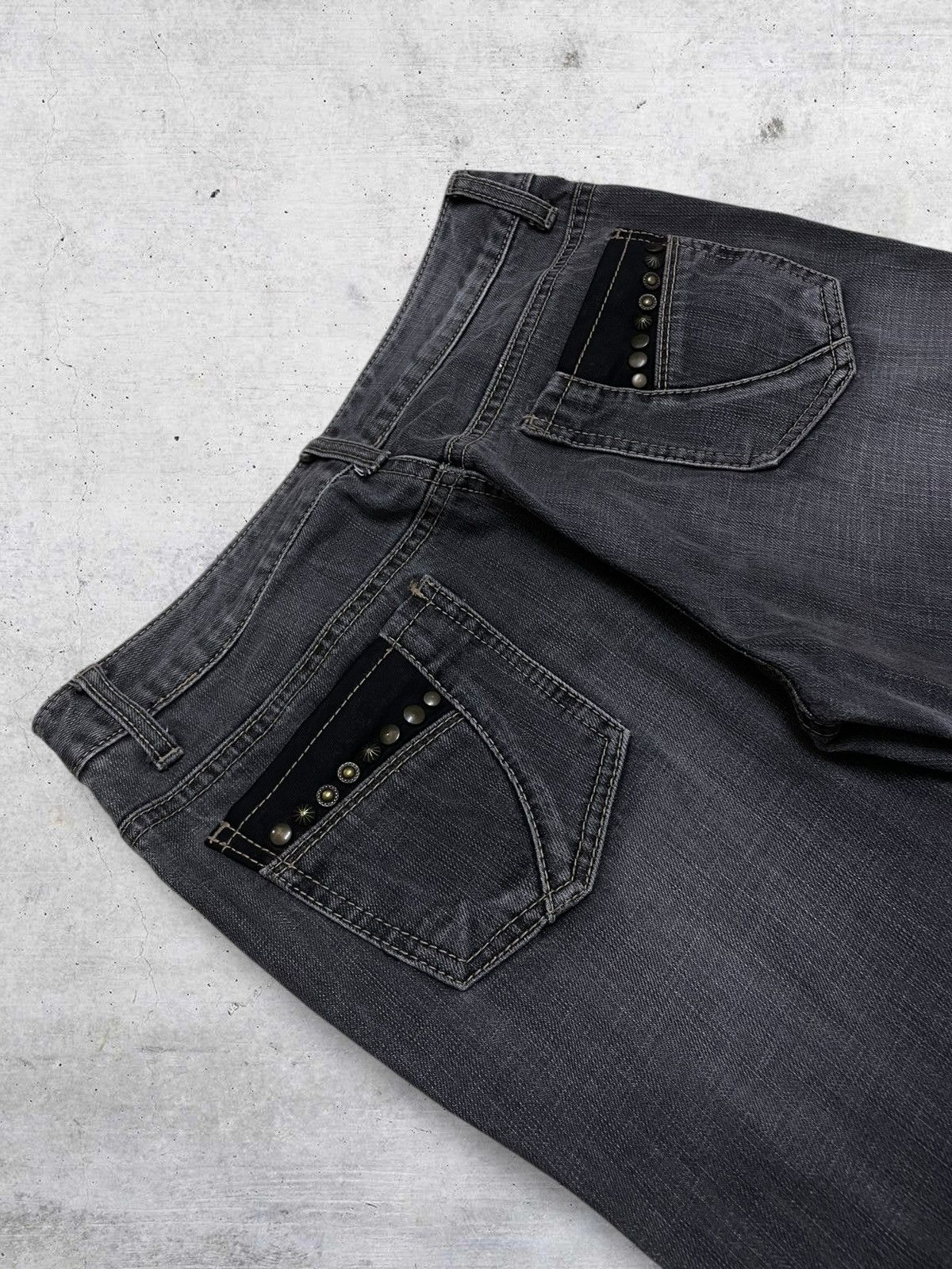 Japanese Brand 90S PUNK-ROCK INFLUENCES EKDUTIN STUDDED FLARED JAPAN DENIM Size US 28 / EU 44 - 14 Thumbnail