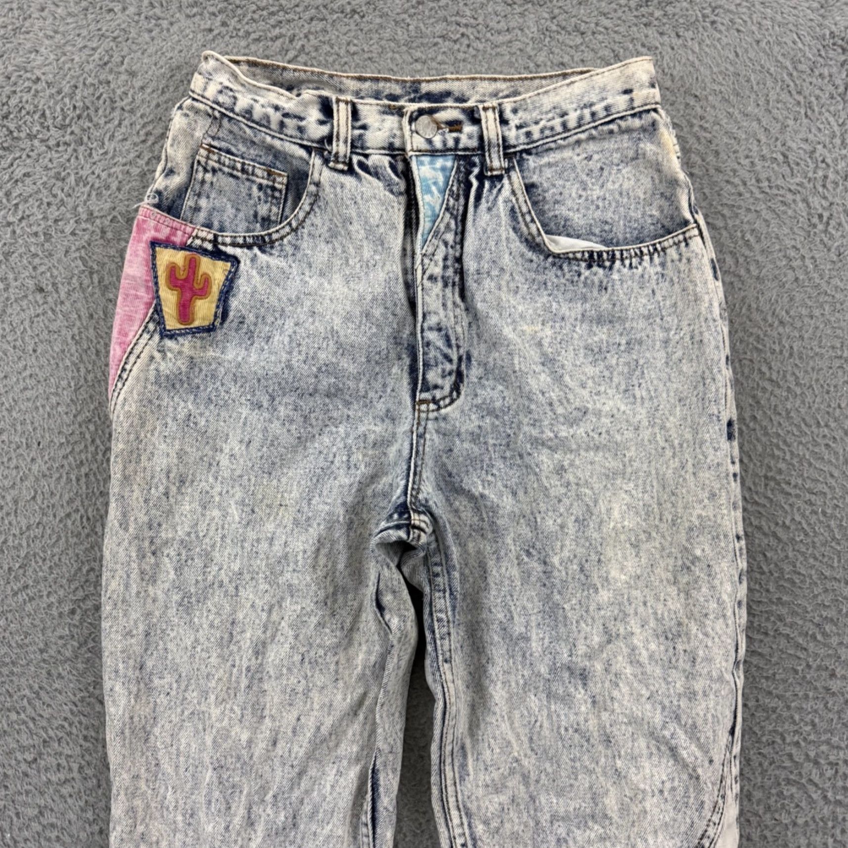 Vintage VINTAGE Gitano Jeans Womens 11/12 Acid Wash High Rise 80s Embroidered Ankle Zip Shirt? Size 34" / US 12 / IT 48 - 3 Thumbnail