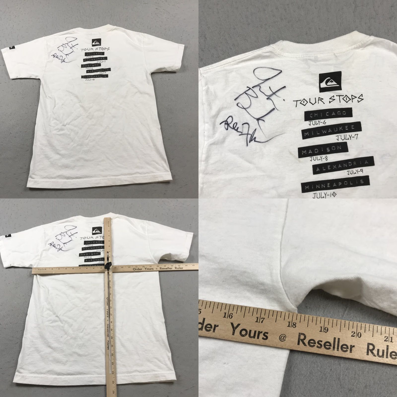 Quiksilver VINTAGE Quiksilver Shirt Mens S White Midwest Skate Tour Surf 2009 SIGNED Size US S / EU 44-46 / 1 - 8 Thumbnail
