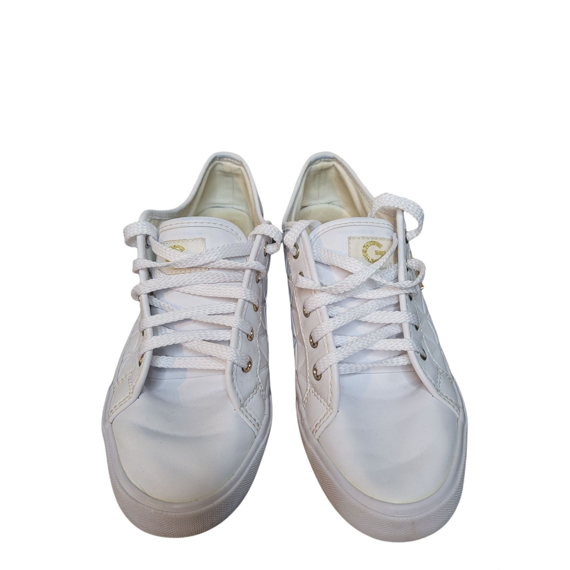 Guess G By Guess Backer 2 Sneakers Women Sz 8M White Lace Up Desig Size US 8 / IT 38 - 3 Thumbnail