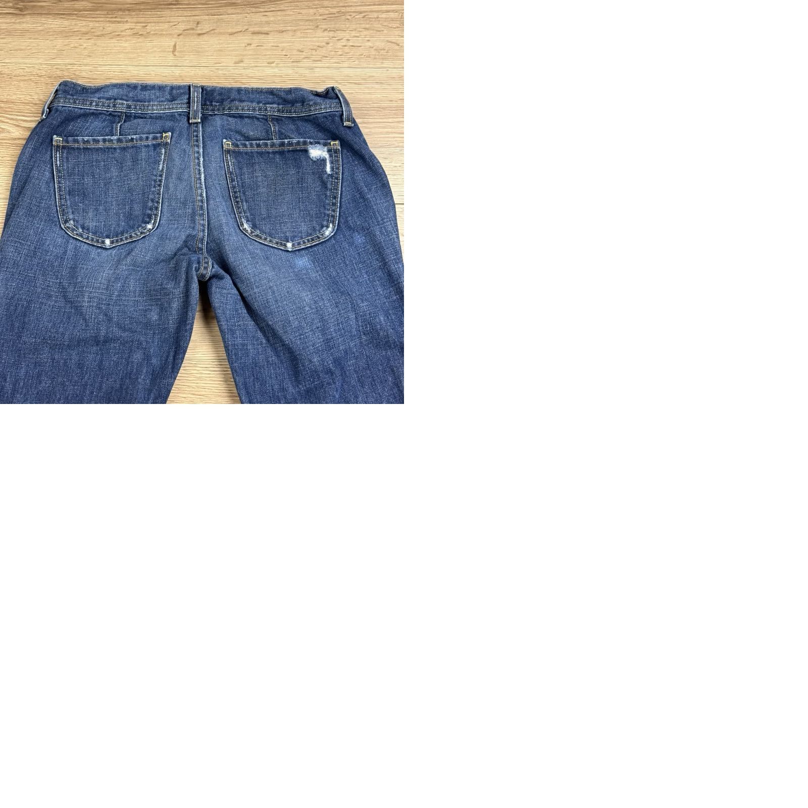 Old Navy Old Navy Jeans Women's Ultra Low Rise Slim Bootcut Button Fly 6 Distressed Blue Regular 31in Inseam Size 28" / US 6 / IT 42 - 9 Thumbnail