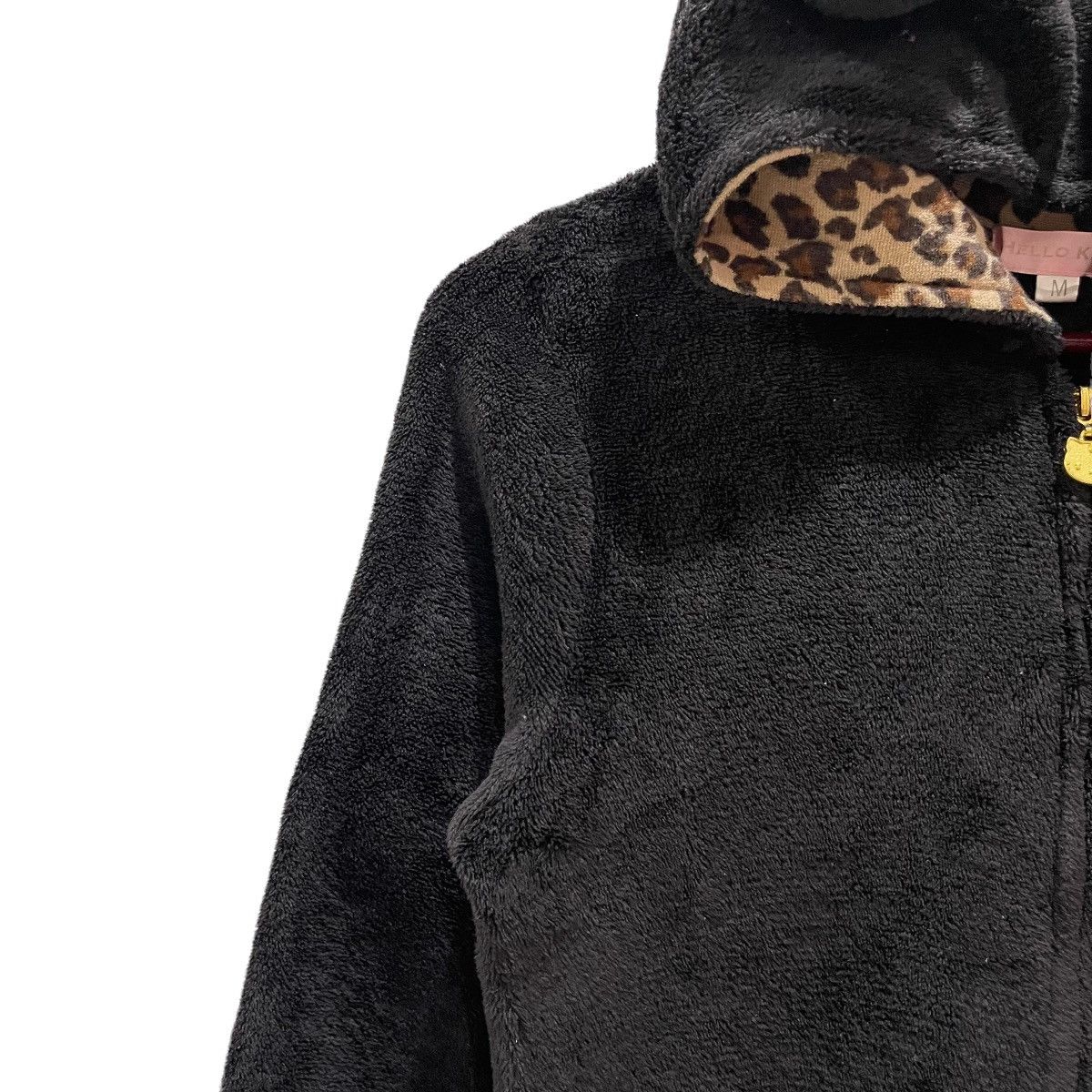 Anime Hello Kitty Leopard Print Velvet Hoodie Zipper Jacket Size M / US 6-8 / IT 42-44 - 7 Thumbnail