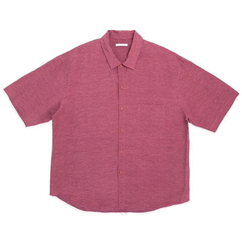 s.k. manor hill Sage Shirt Magenta Viscose Linen Size US M / EU 48-50 / 2 - 1 Thumbnail