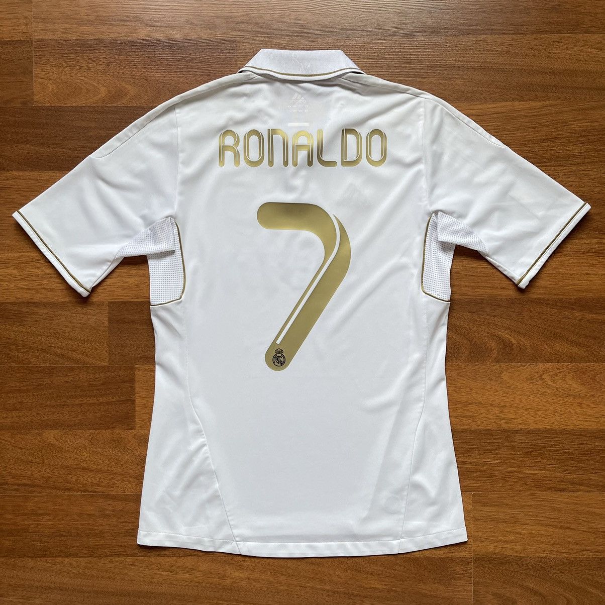 Image of Real Madrid Adidas 2011/2012 Football Home Jersey 7 Ronaldo in White, Men's (Size Small)