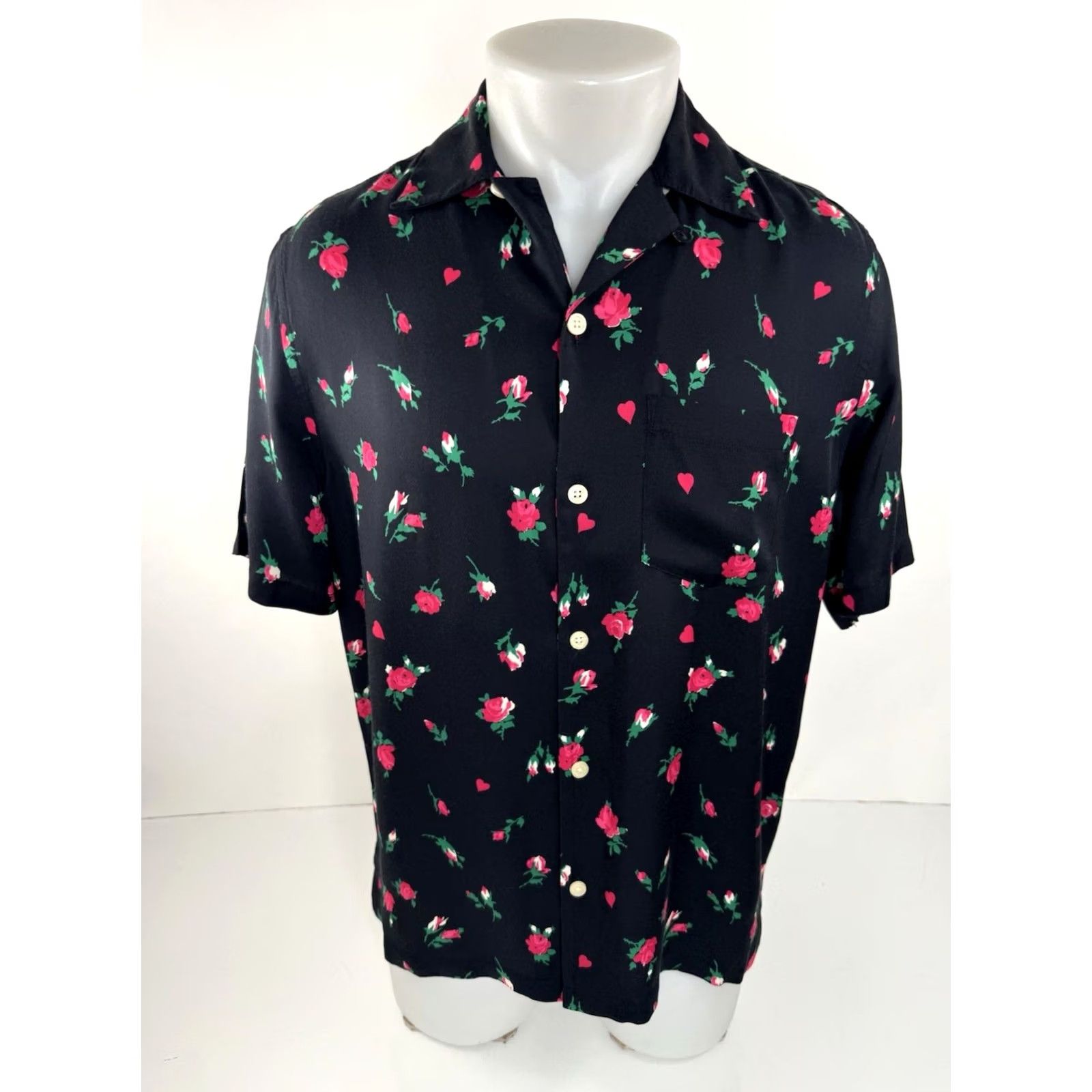 Allsaints AllSaints - AL PENROSE Heart Floral Print XS Shirt - BLACK Size US XS / EU 42 / 0 - 2 Thumbnail