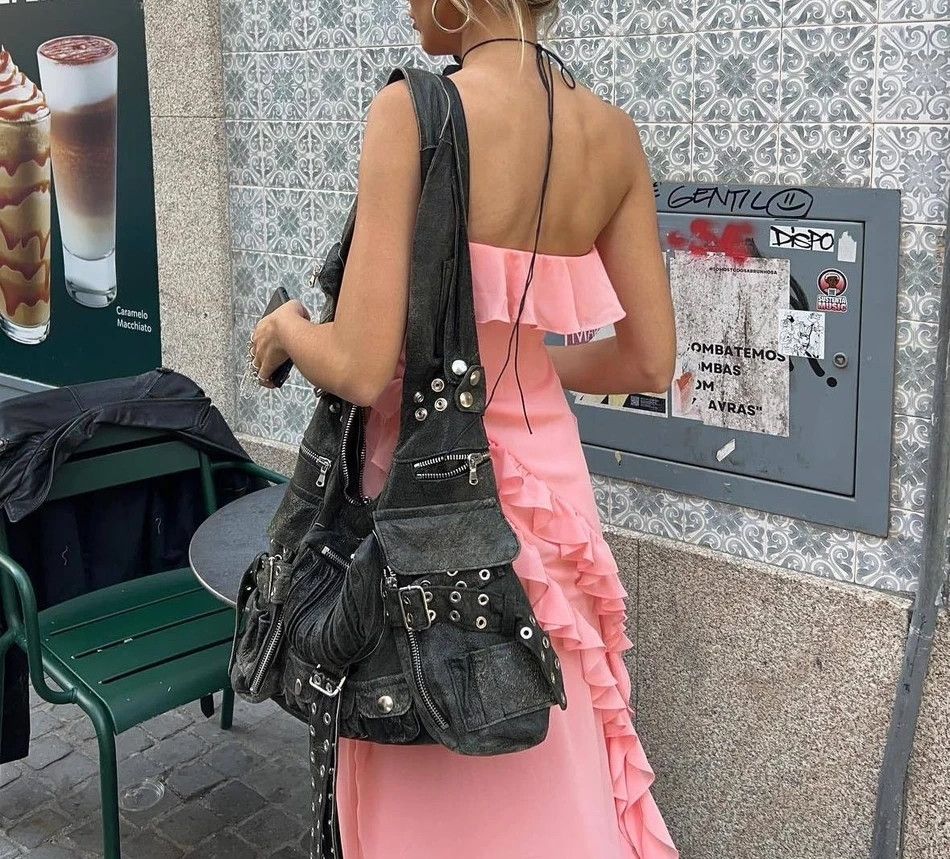 Vintage Punk Soft Leather Messenger Crossbody Bag