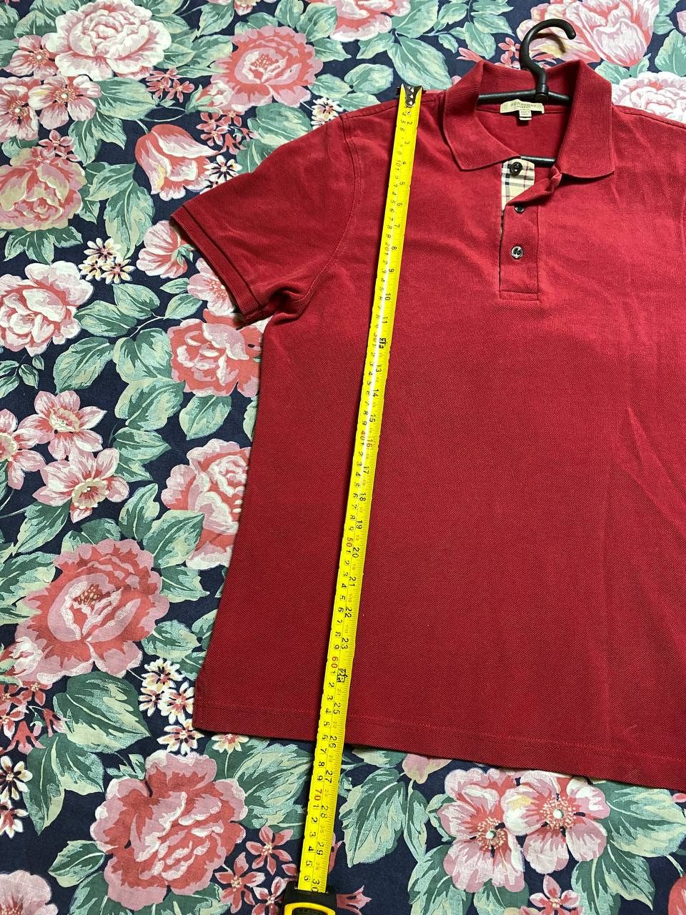 Burberry Vintage Burberry 100% Cotton Red Polo Size M Size US M / EU 48-50 / 2 - 5 Thumbnail