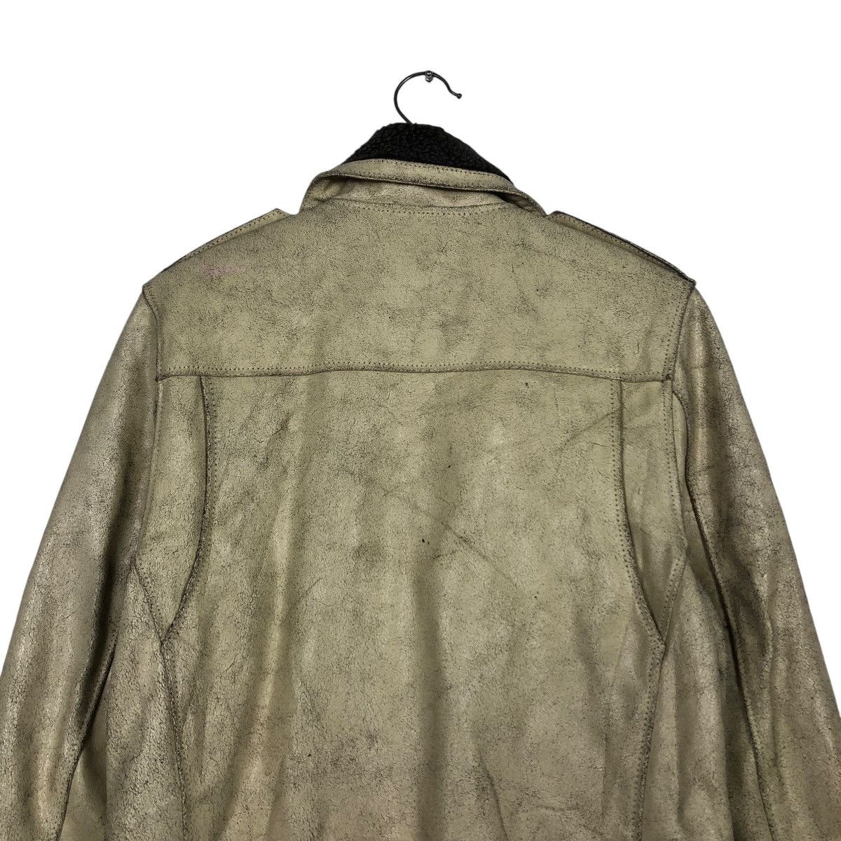 Japanese Brand VINTAGE BIKER COW LEATHER JACKET DOUBLE COLLAR ISSEY MIYAKE Size US M / EU 48-50 / 2 - 11 Thumbnail