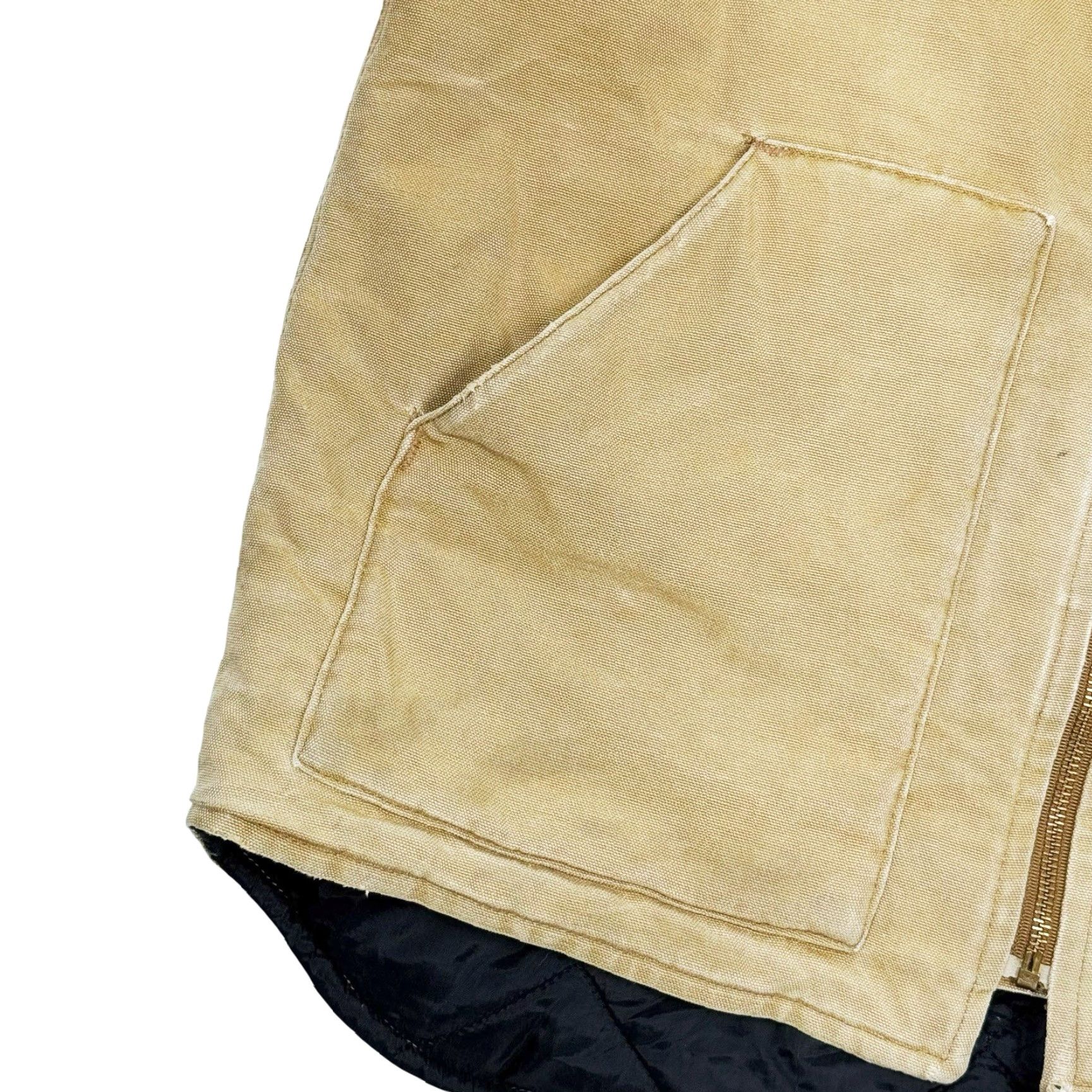 Carhartt VTG Carhartt Vest Quilted Lined Brown Canvas Mens L 90s Workwear Wind-Resistant Pockets Zip Full Zip Lined Carhartt V01 BRN Size US L / EU 52-54 / 3 - 3 Thumbnail