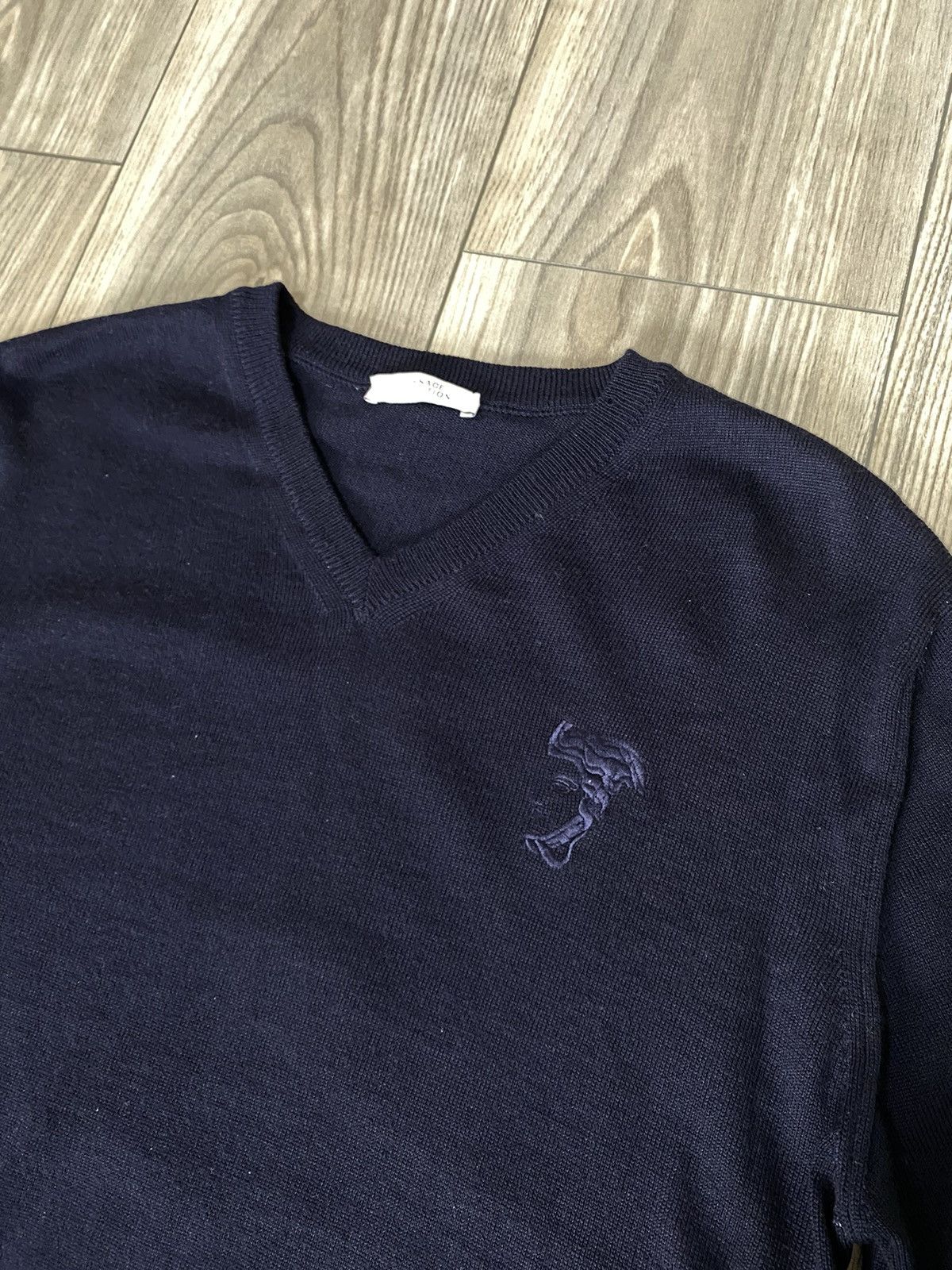 Designer × Versace Vintage Luxury Wool Sweater V-Neck Men’s Size M Size US M / EU 48-50 / 2 - 5 Thumbnail