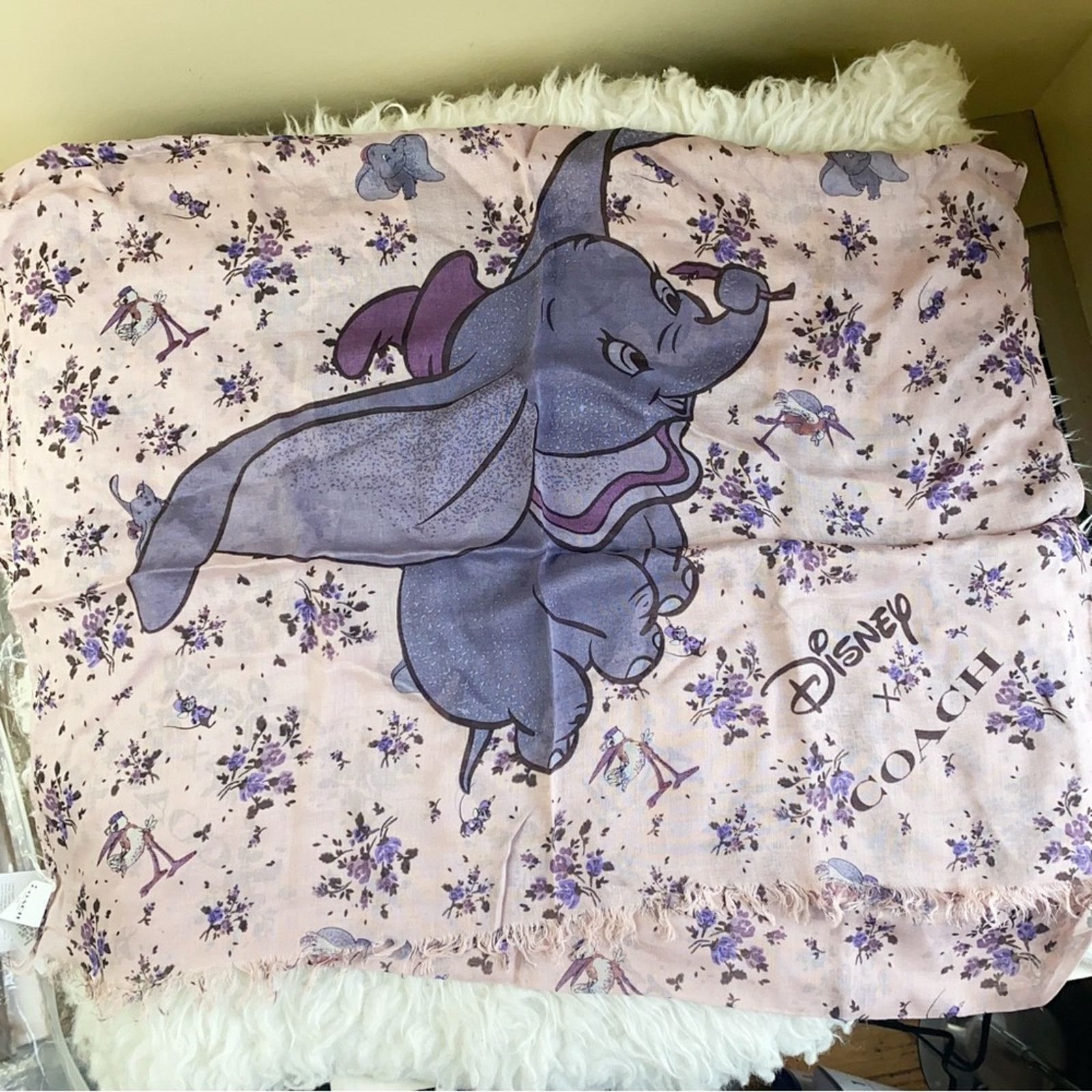 Coach COACH DISNEY DUMBO FLORAL PRINT OBLONG SCARF Size ONE SIZE - 1 Thumbnail