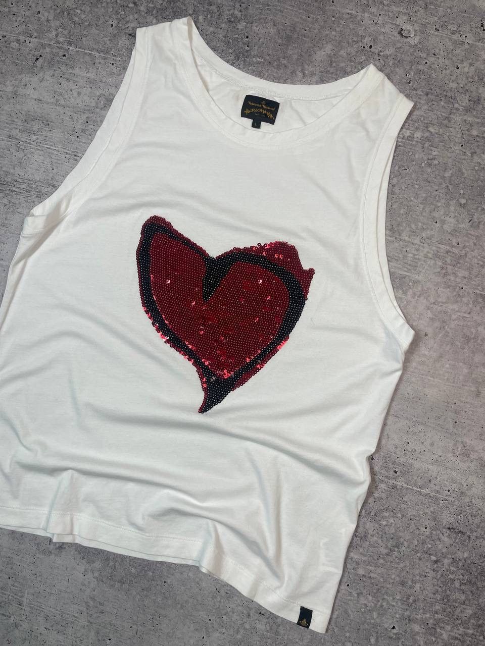 Vivienne Westwood Rare SS13 Vivienne Westwood Sparkling Heart Tank Top Y2K Size L / US 10 / IT 46 - 3 Thumbnail