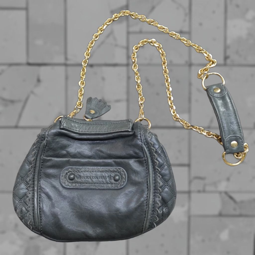 Juicy Couture VINTAGE Juicy Couture Crossbody Bag Womens Green Leather Mini Brown Gold Chain Pullchsin Y2K Size ONE SIZE - 1 Thumbnail