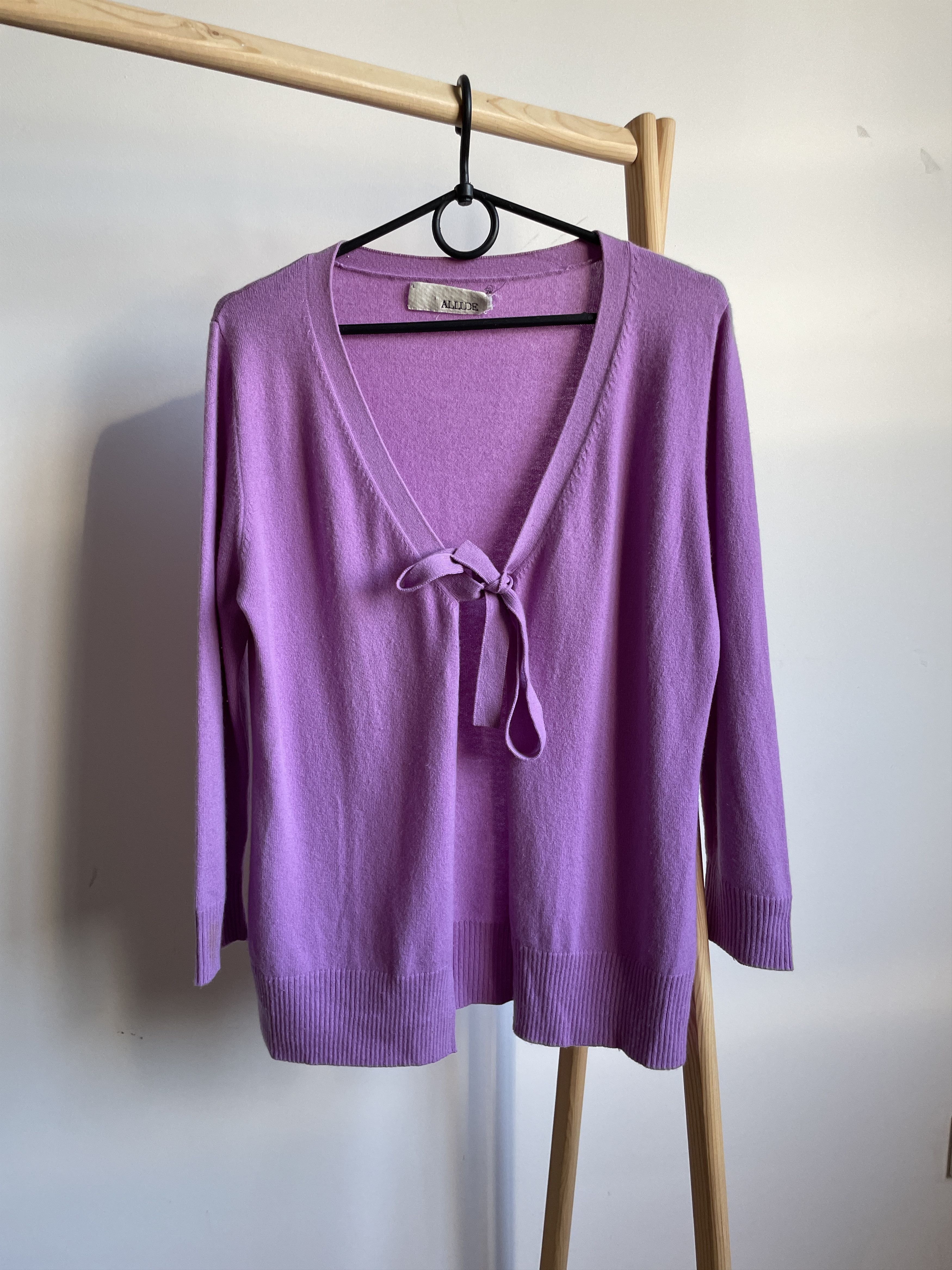 Allude Womens Tie Front Cashmere Cardigan Size L